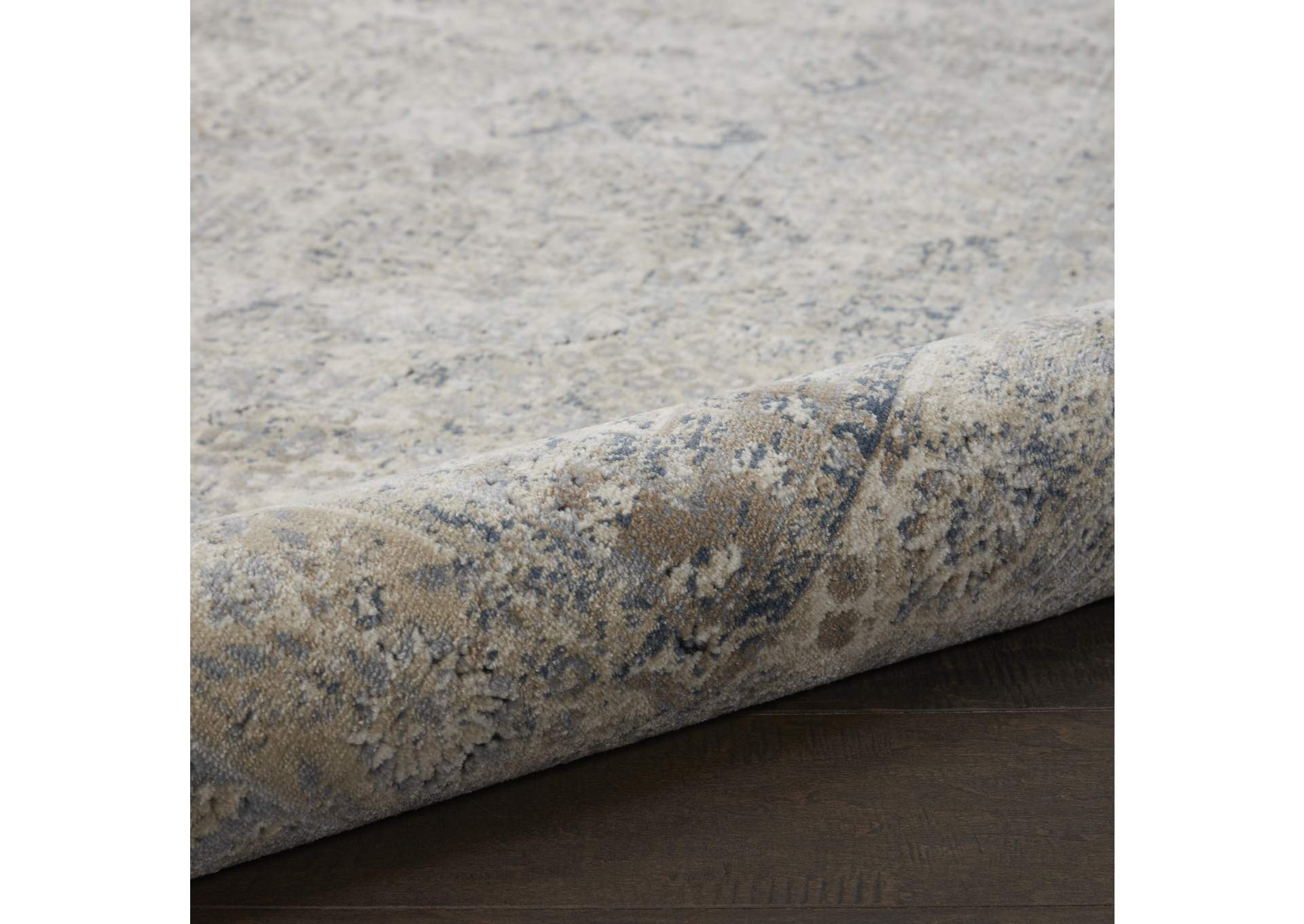 kathy ireland Home Malta MAI01 Blue and Ivory 5'x8' Area Rug,Nourison