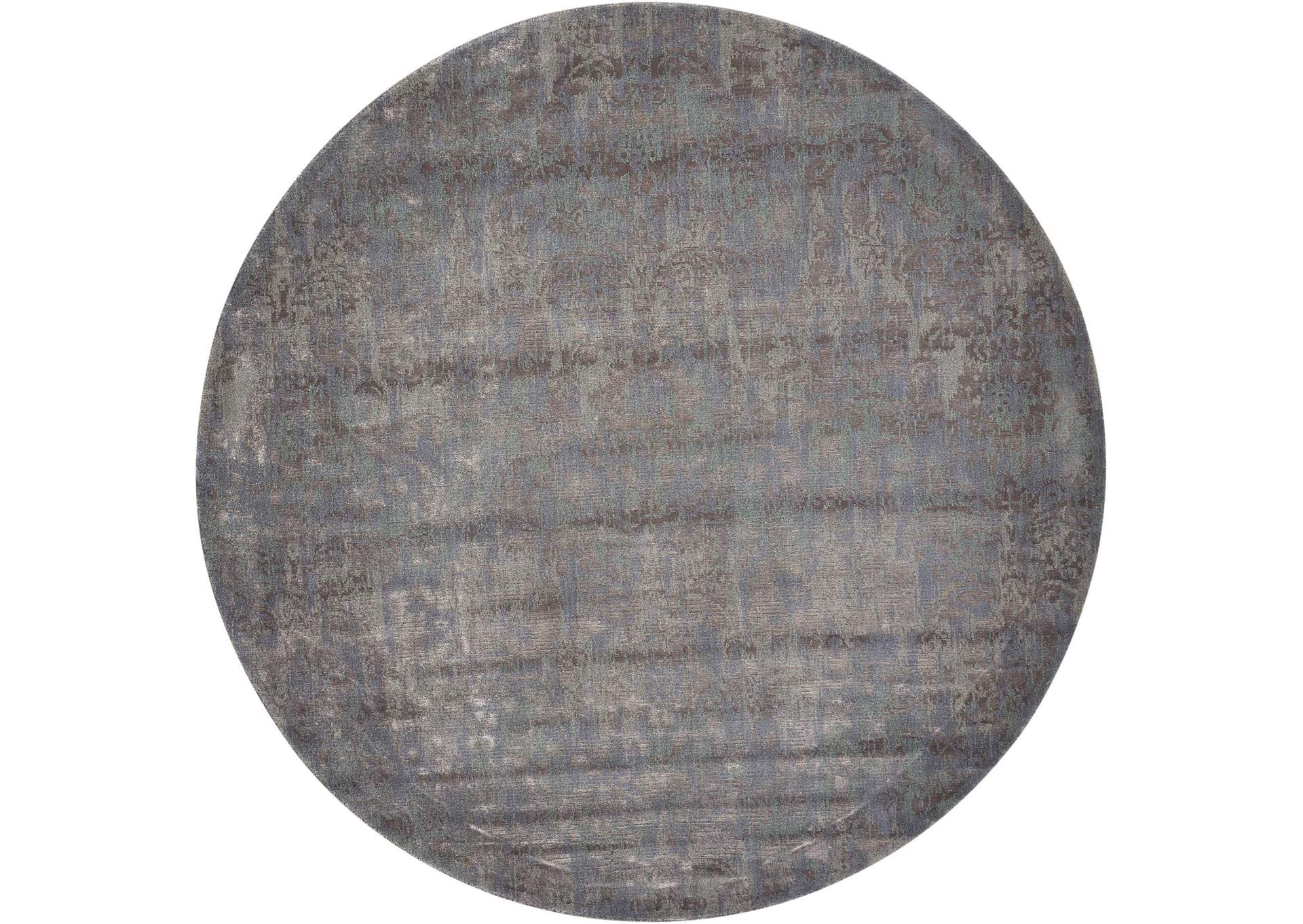 Nourison Twilight TWI05 Slate Blue and Grey 8' Round Large Rug,Nourison