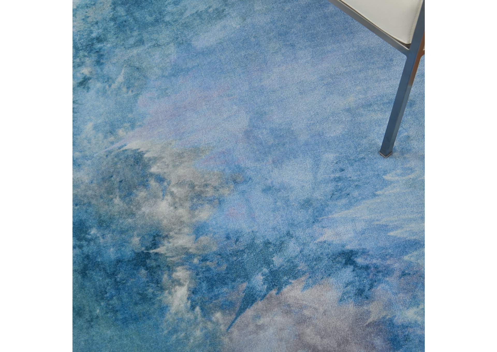 Nourison Le Reve LER02 Blue and Grey 5'x7' PhotoReal Area Rug,Nourison