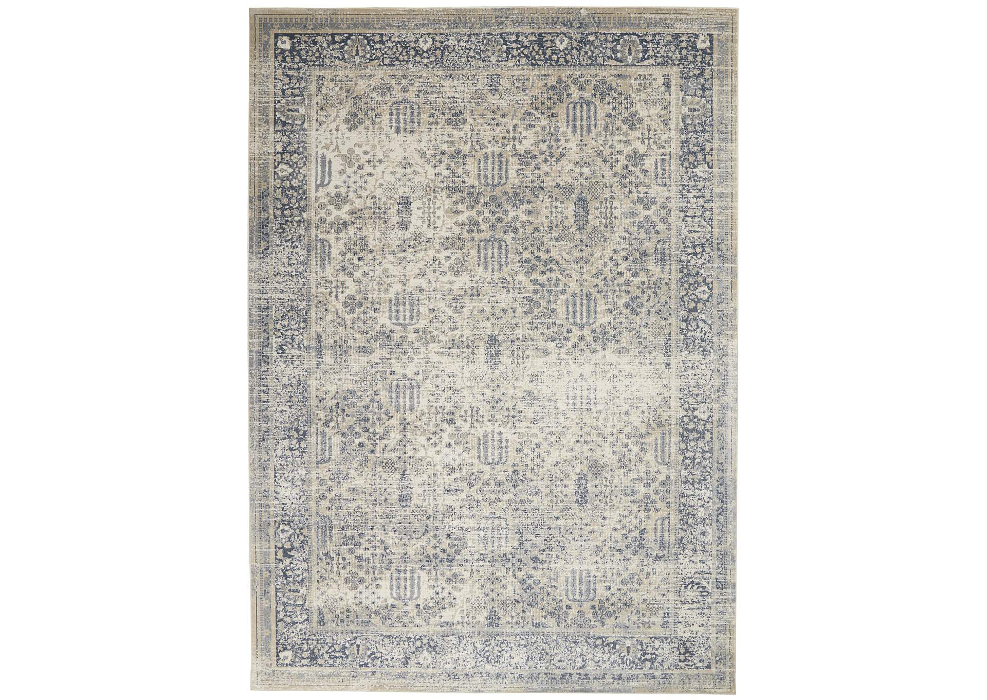 Malta by kathy ireland Home MAI12 Ivory/Blue 8'x11' Area Rug,Nourison