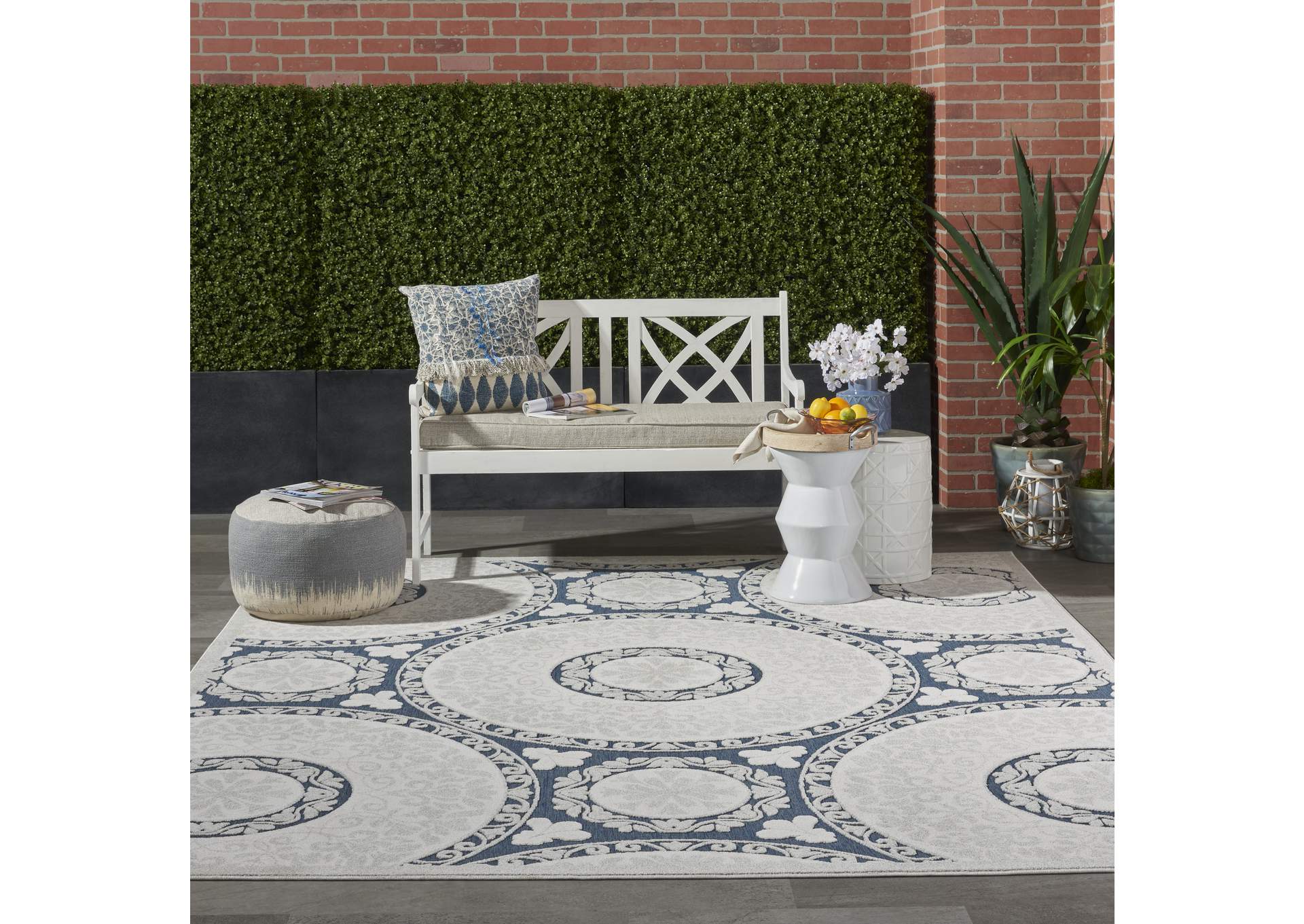 Nourison Key Largo 9'x12' Blue Area Rug,Nourison