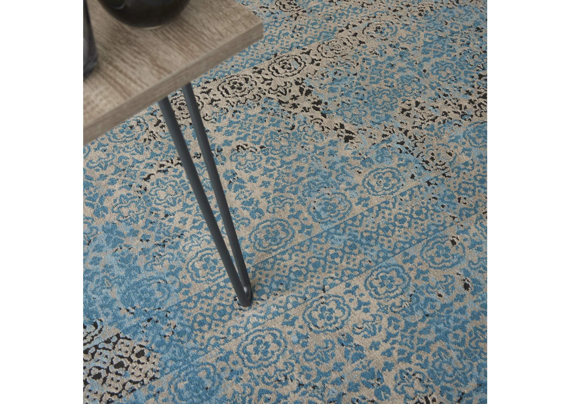 Nourison Karma KRM01 Blue 4'x6' Area Rug,Nourison