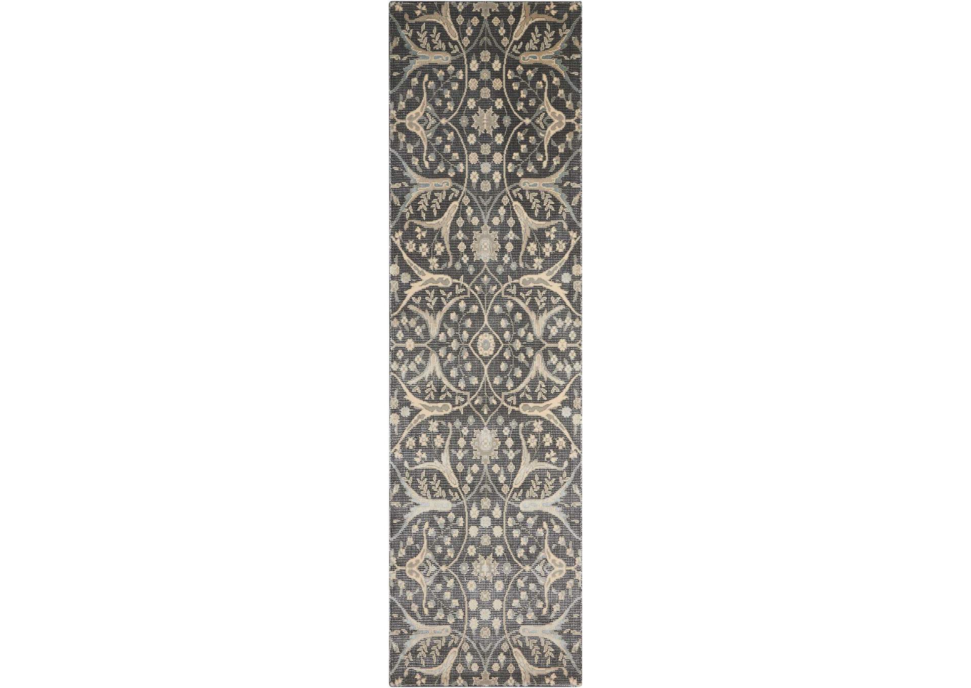 Nourison Luminance LUM08 Grey 8' Runner Hallway Rug,Nourison