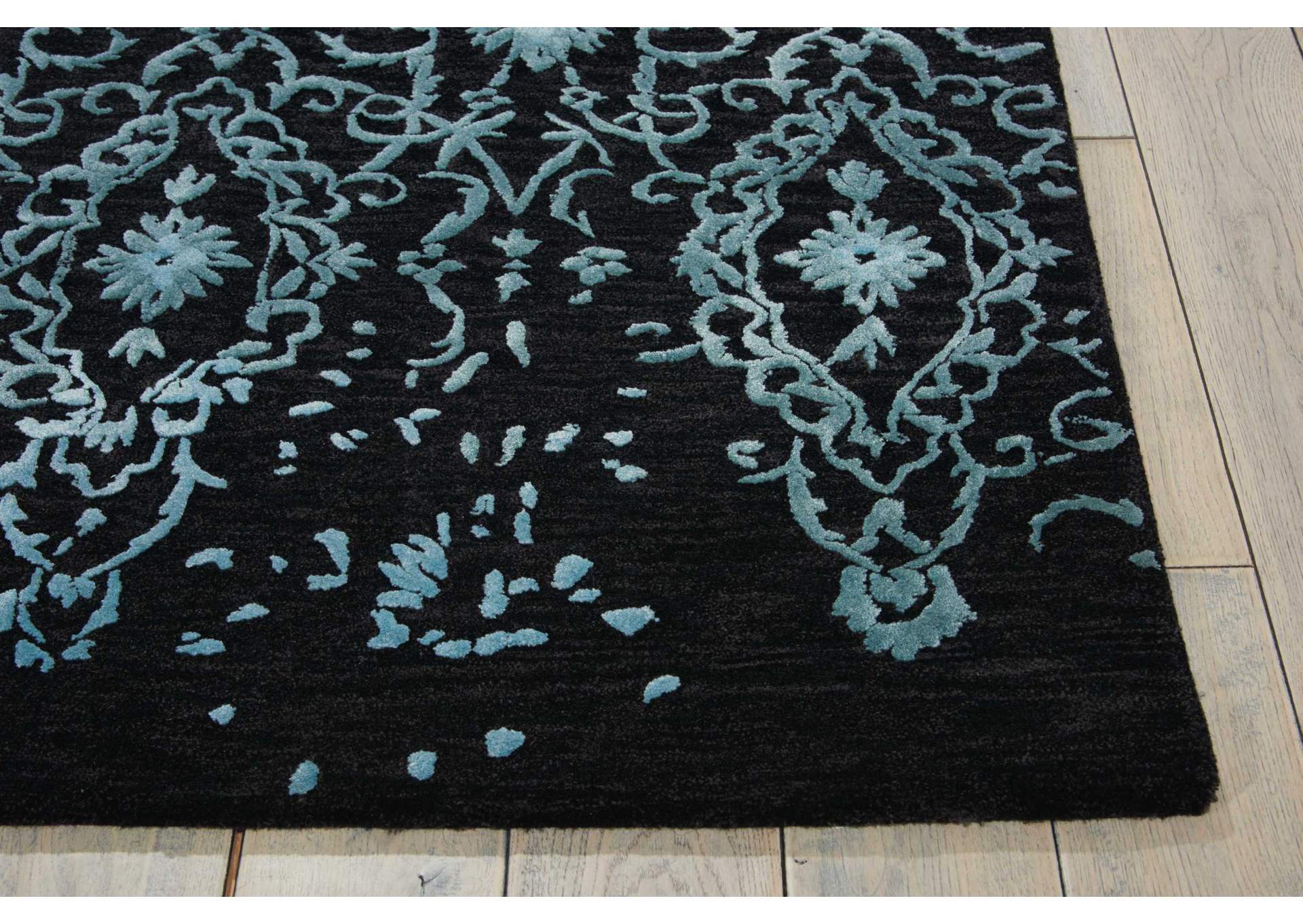 Nourison Opaline OPA06 Black and Blue 6'x8' Area Rug,Nourison