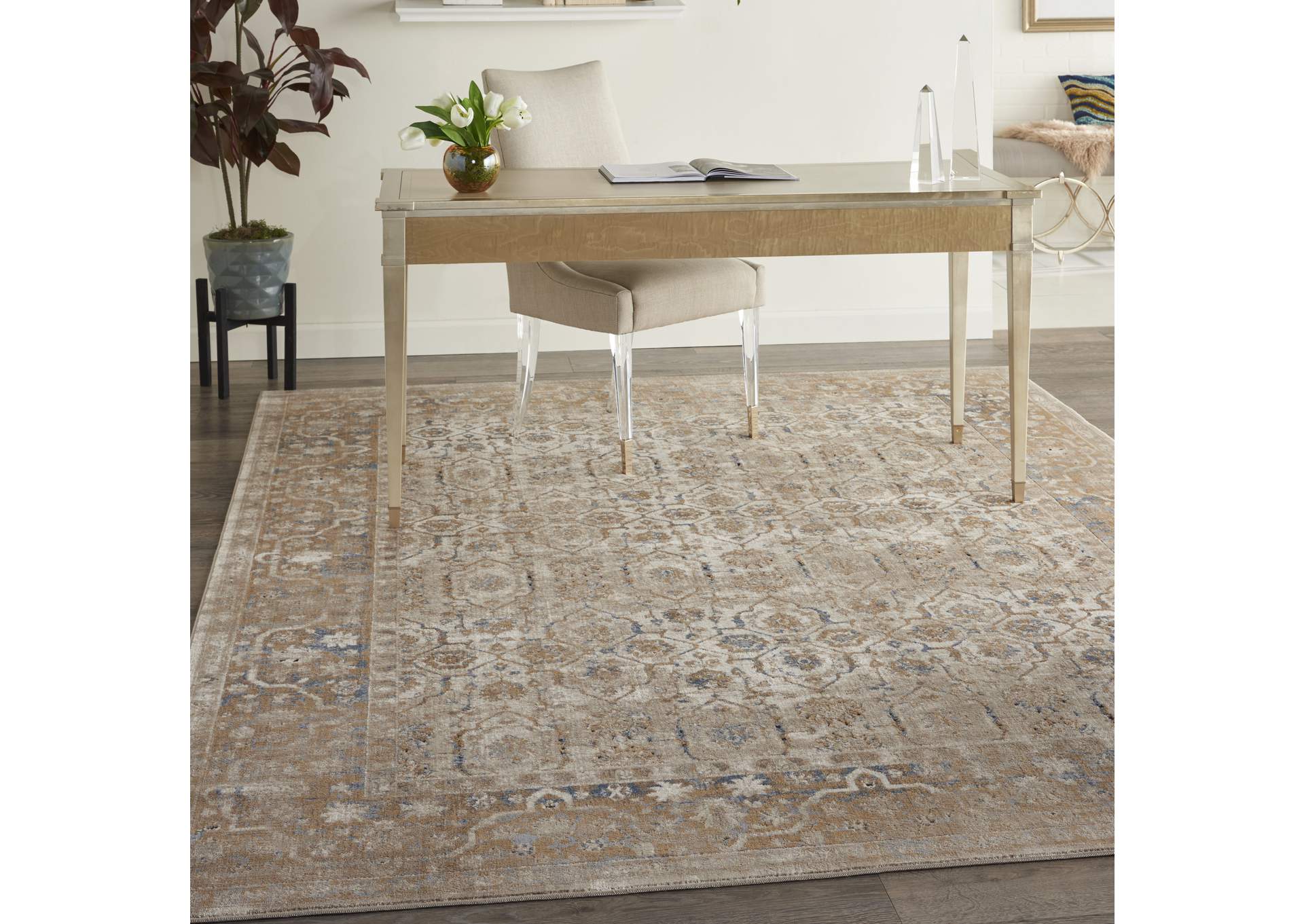 kathy ireland Home Malta MAI04 Beige 9'x12' Rug,Nourison