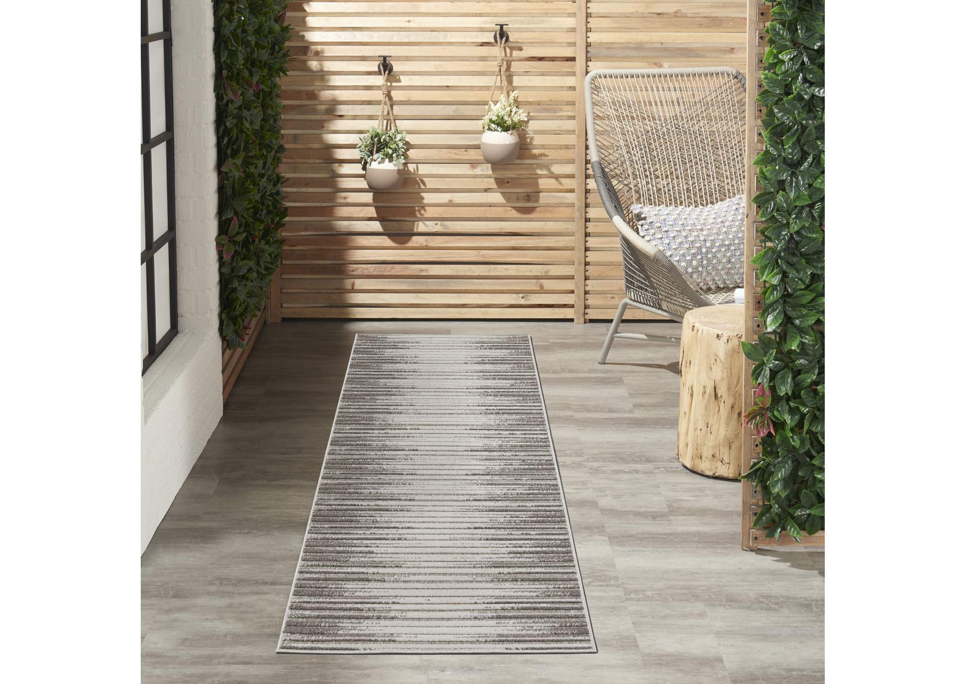 Nourison Key Largo 8' Runner Light Grey Area Rug,Nourison