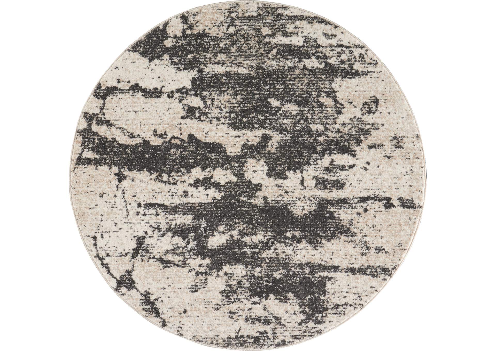 Nourison Maxell MAE07 Grey and White 5' Round Area Rug,Nourison