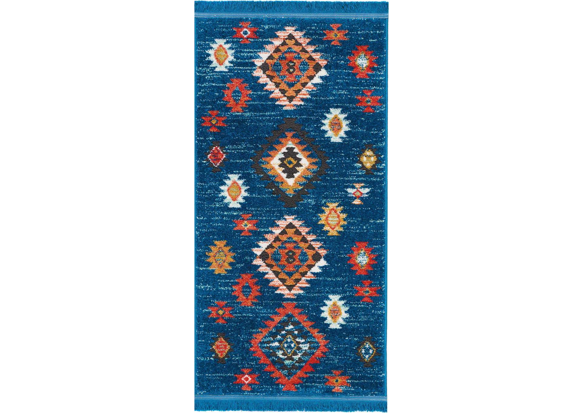 Nourison South Western 2' X 4' Blue Southwestern Tribal Area Rug,Nourison