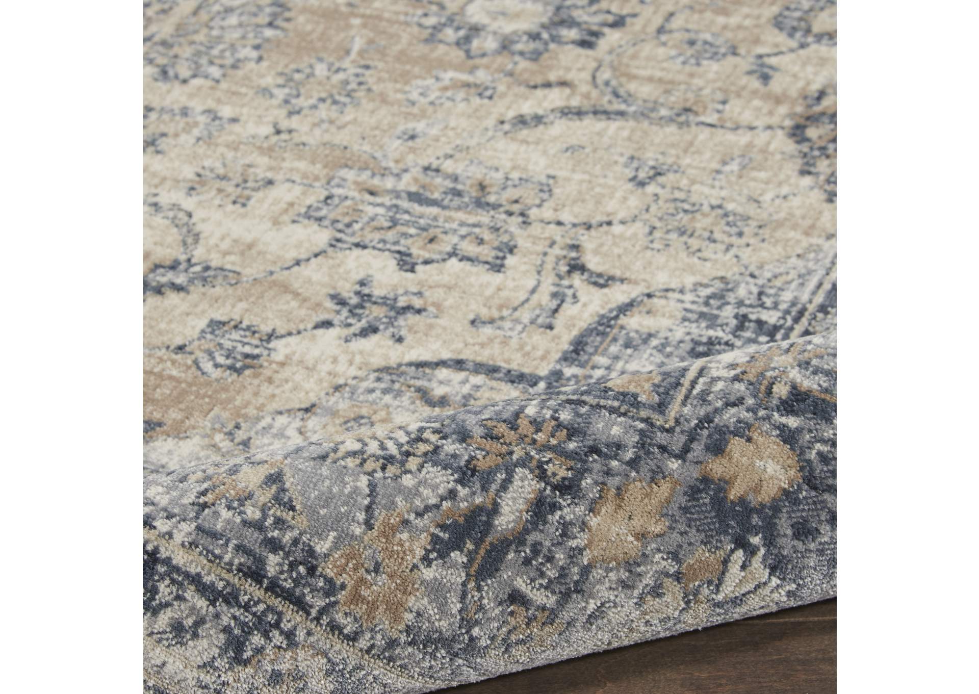 Malta by kathy ireland Home MAI13 Blue/Ivory 4'x6' Area Rug,Nourison