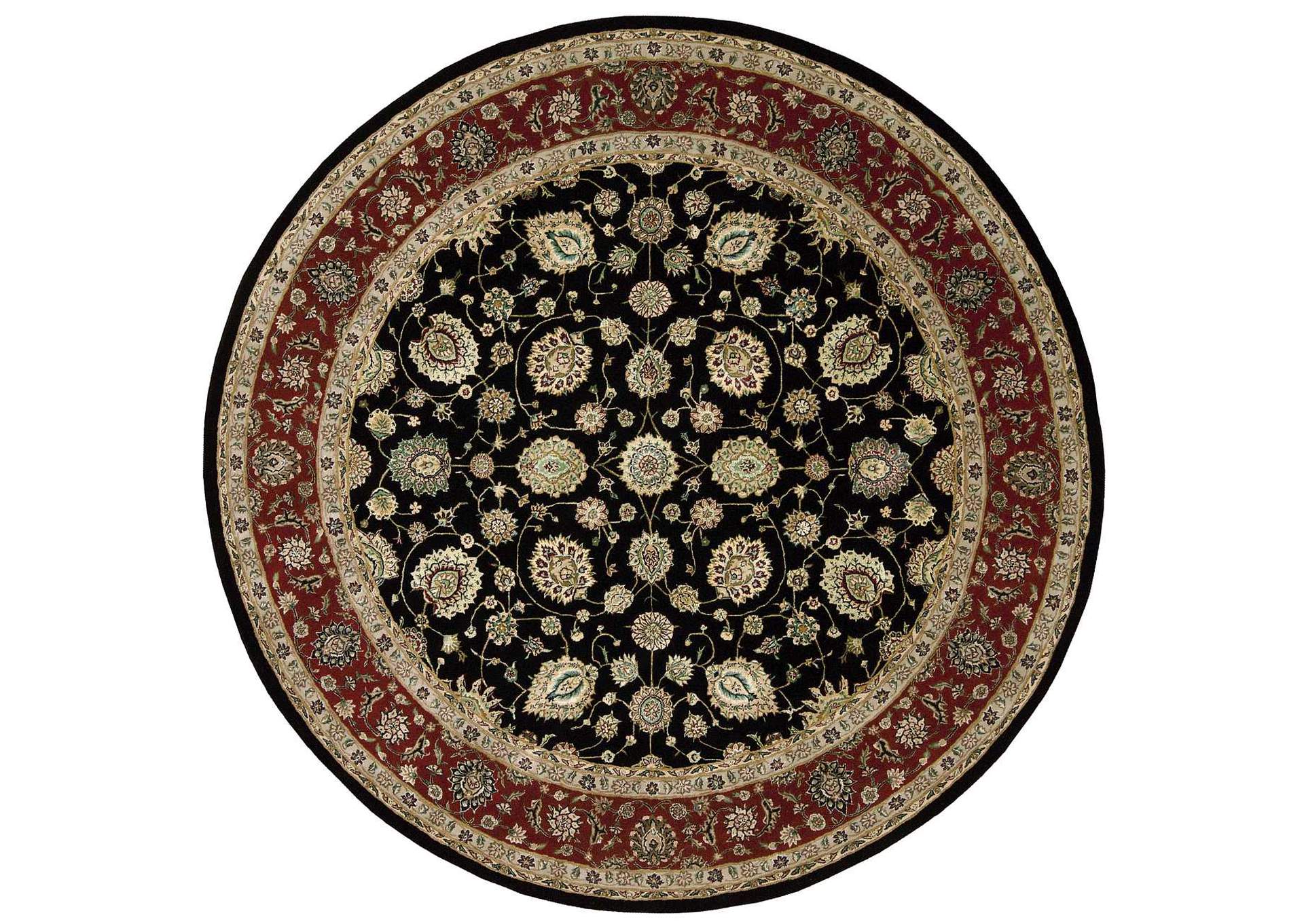 Nourison 2000 2017 Black 8' Round Area Rug,Nourison