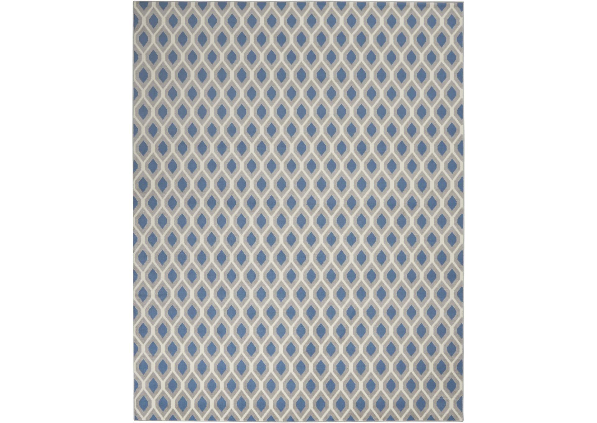 Nourison Grafix GRF22 Blue and Grey 8'x10' Large Rug,Nourison