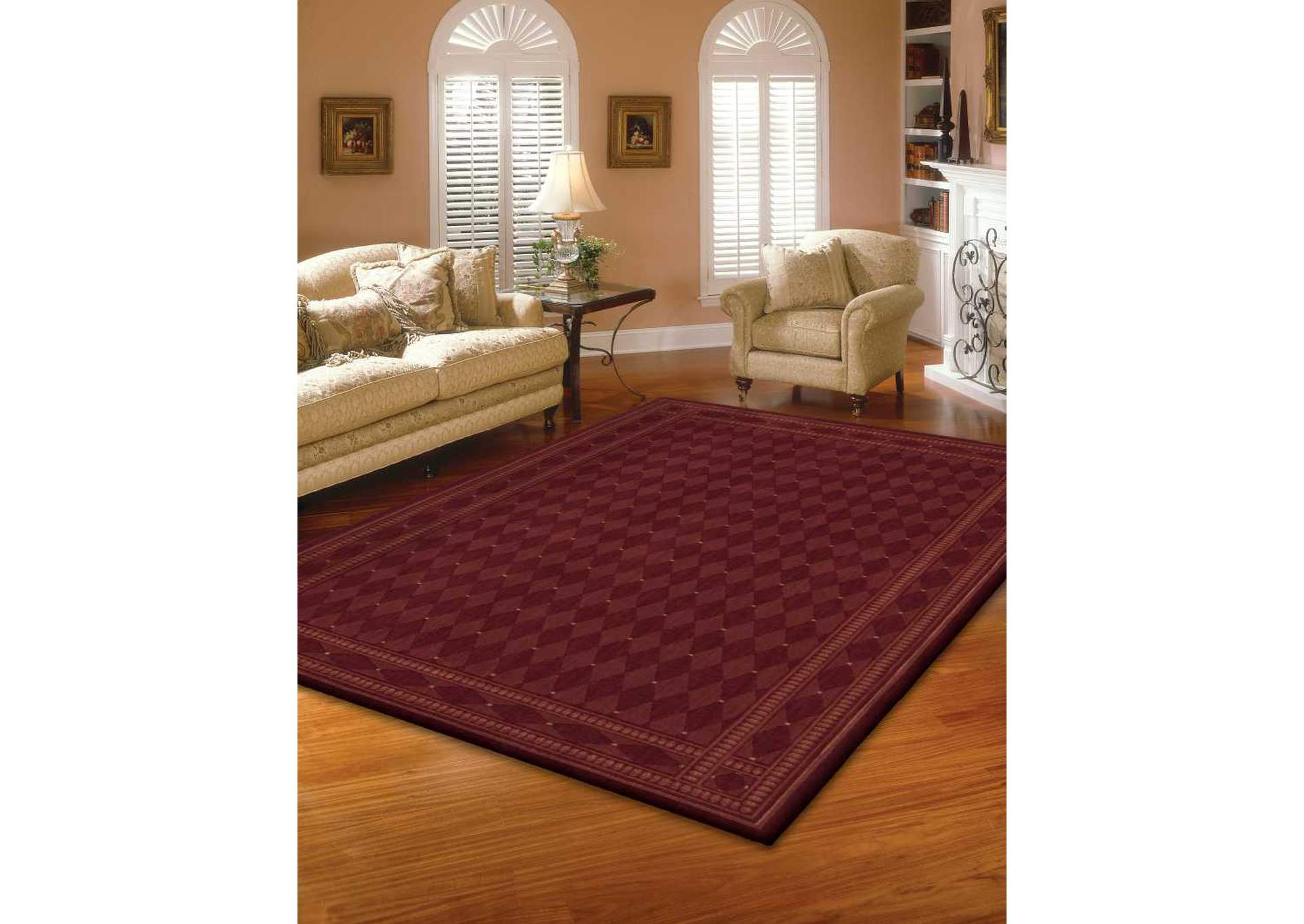 Nourison Cosmopolitan CS94 Dark Red 4'x6' Area Rug,Nourison