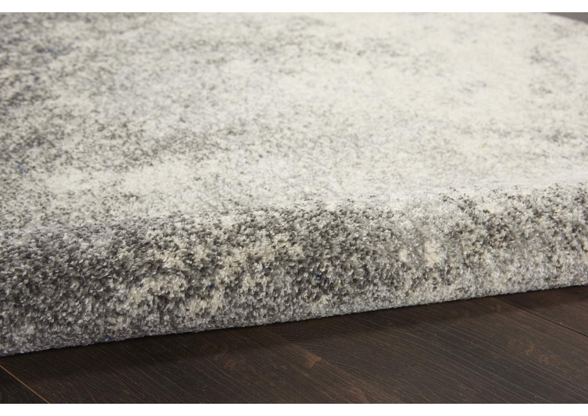 Nourison Passion 4' Round Charcoal and Ivory Area Rug,Nourison