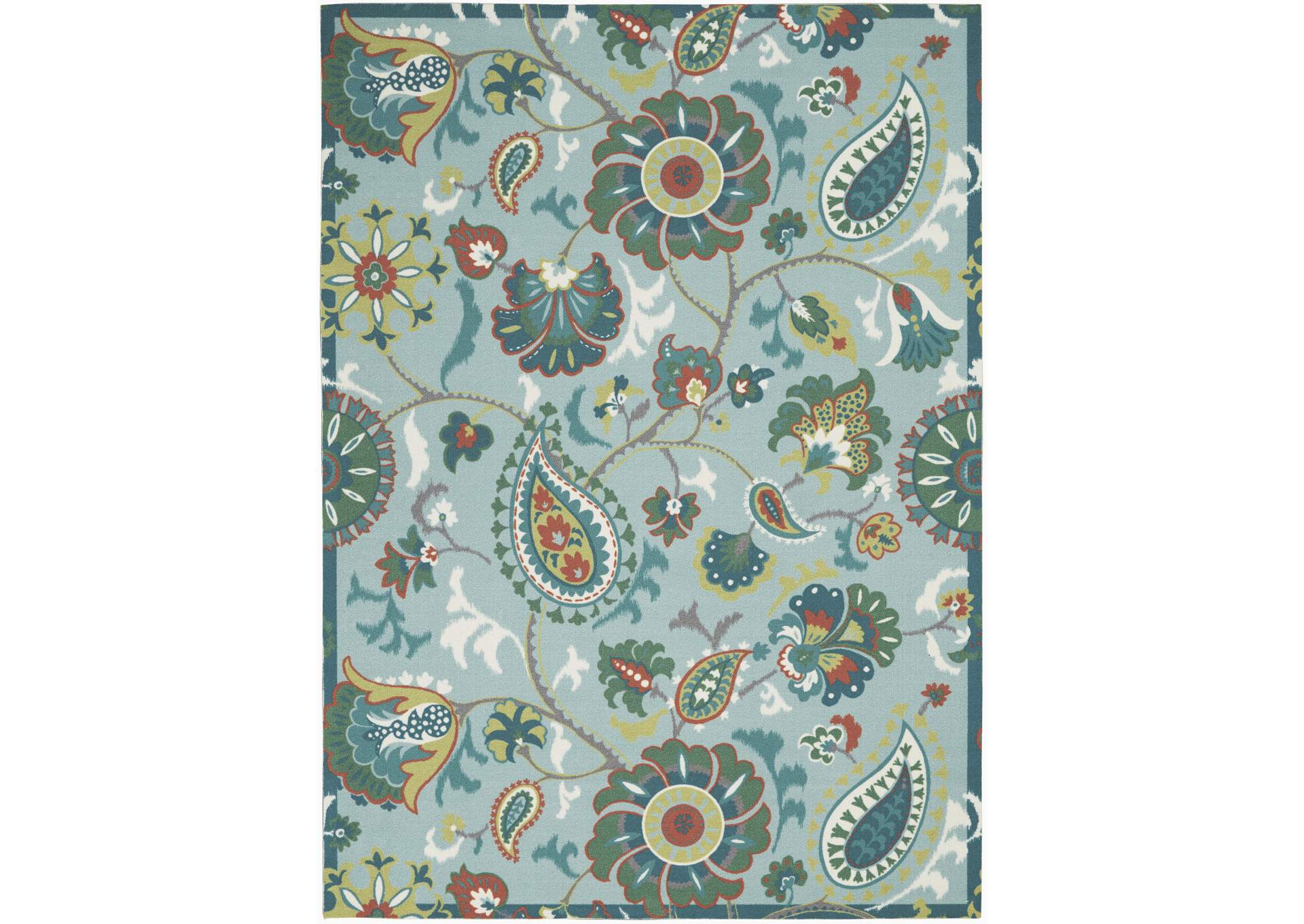 Waverly Sun N Shade SND73 Blue Multicolor 5'x8' Beach Area Rug,Nourison