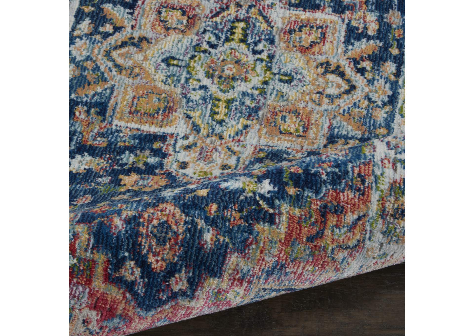 Nourison Ankara Global ANR11 Blue and Red Multicolor Persian Area Rug,Nourison