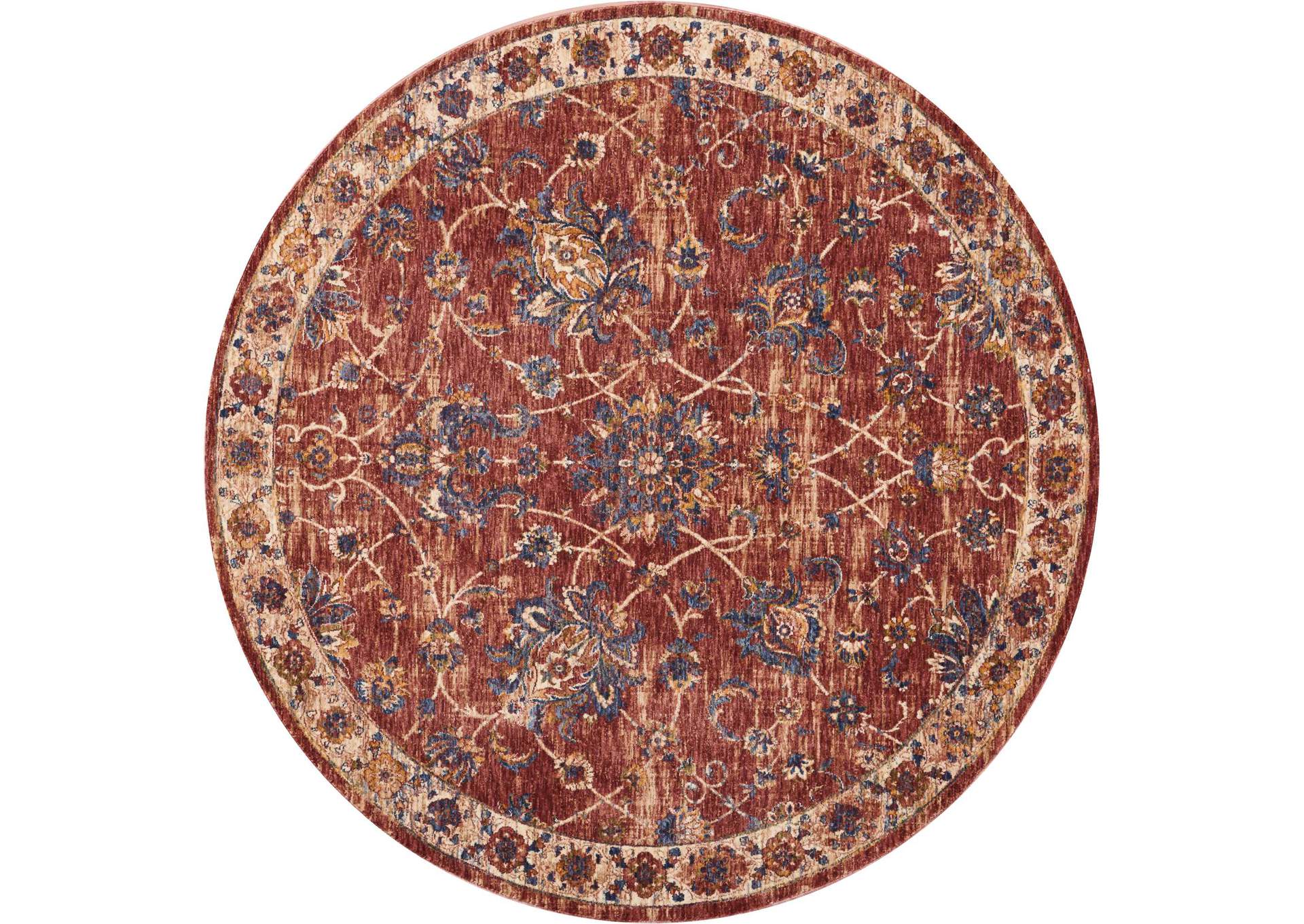 Nourison Lagos LAG02 Red 5' Round Area Rug,Nourison