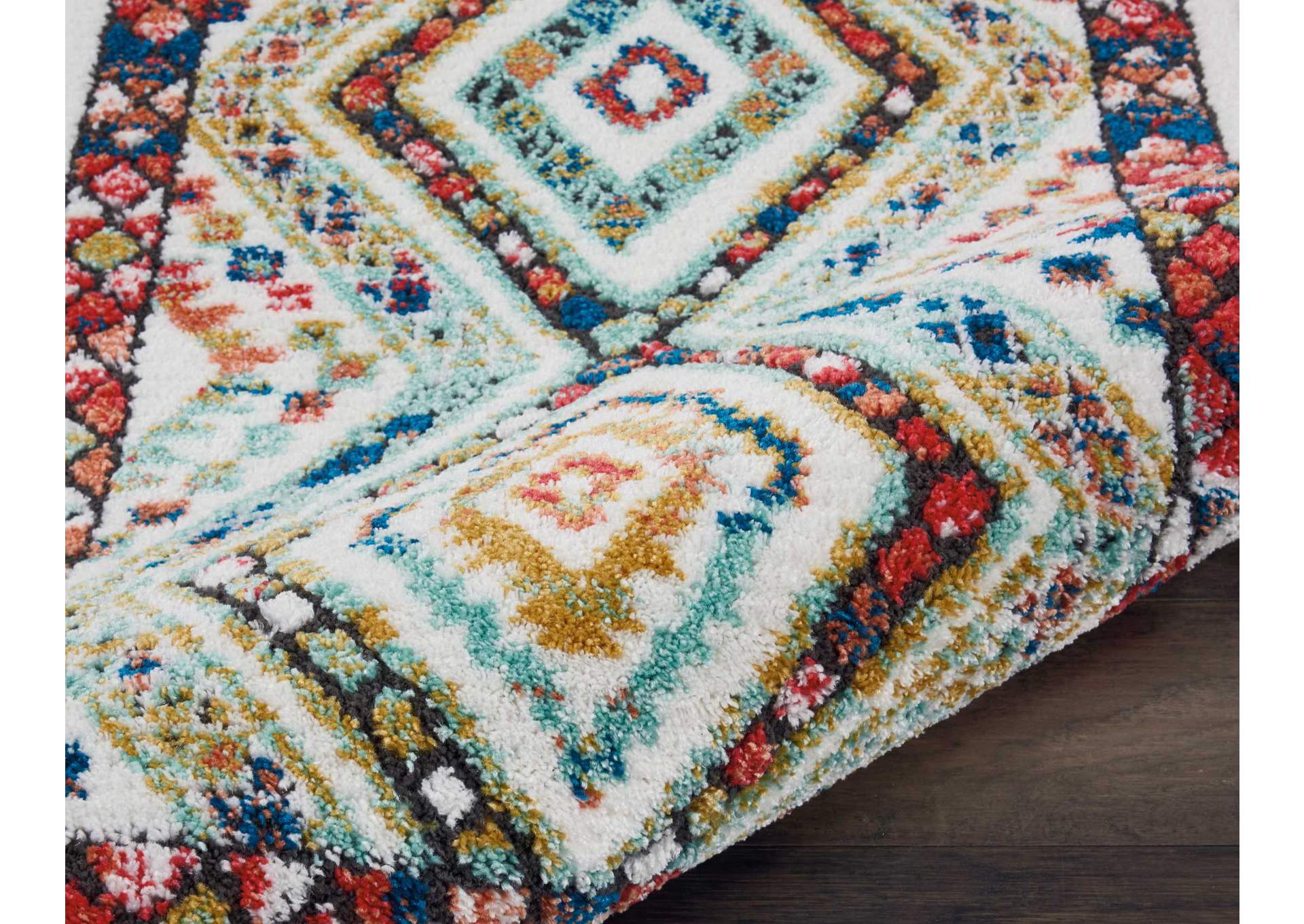 Nourison South Western 2' X 4' White Multicolor Tribal Area Rug,Nourison