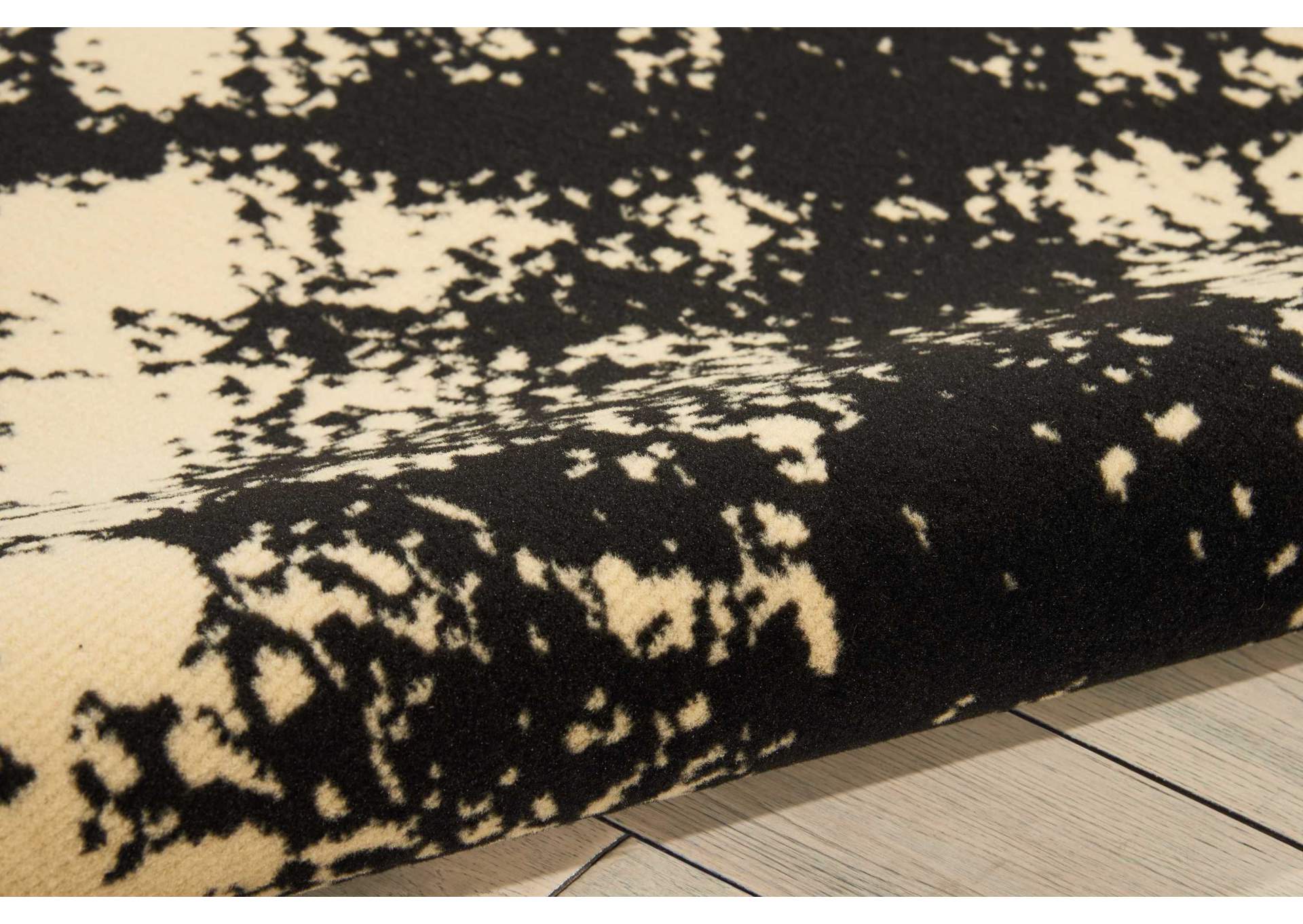 Nourison Grafix GRF01 Black and White 5'x7' Area Rug,Nourison