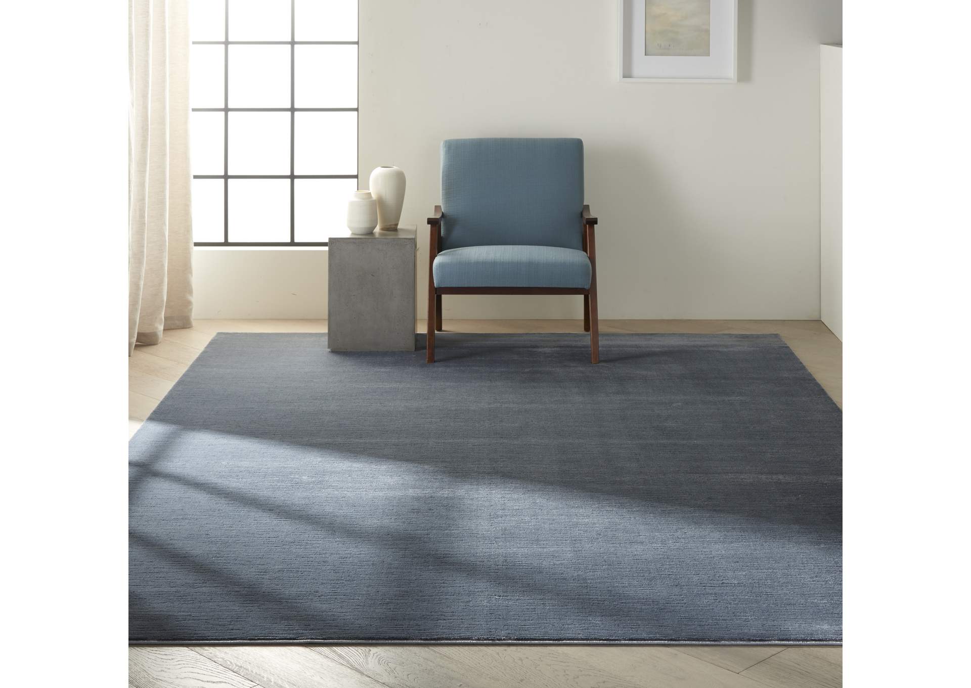 Calvin Klein Jackson CK781 Slate Blue 8'x11' Large Striated Rug,Nourison