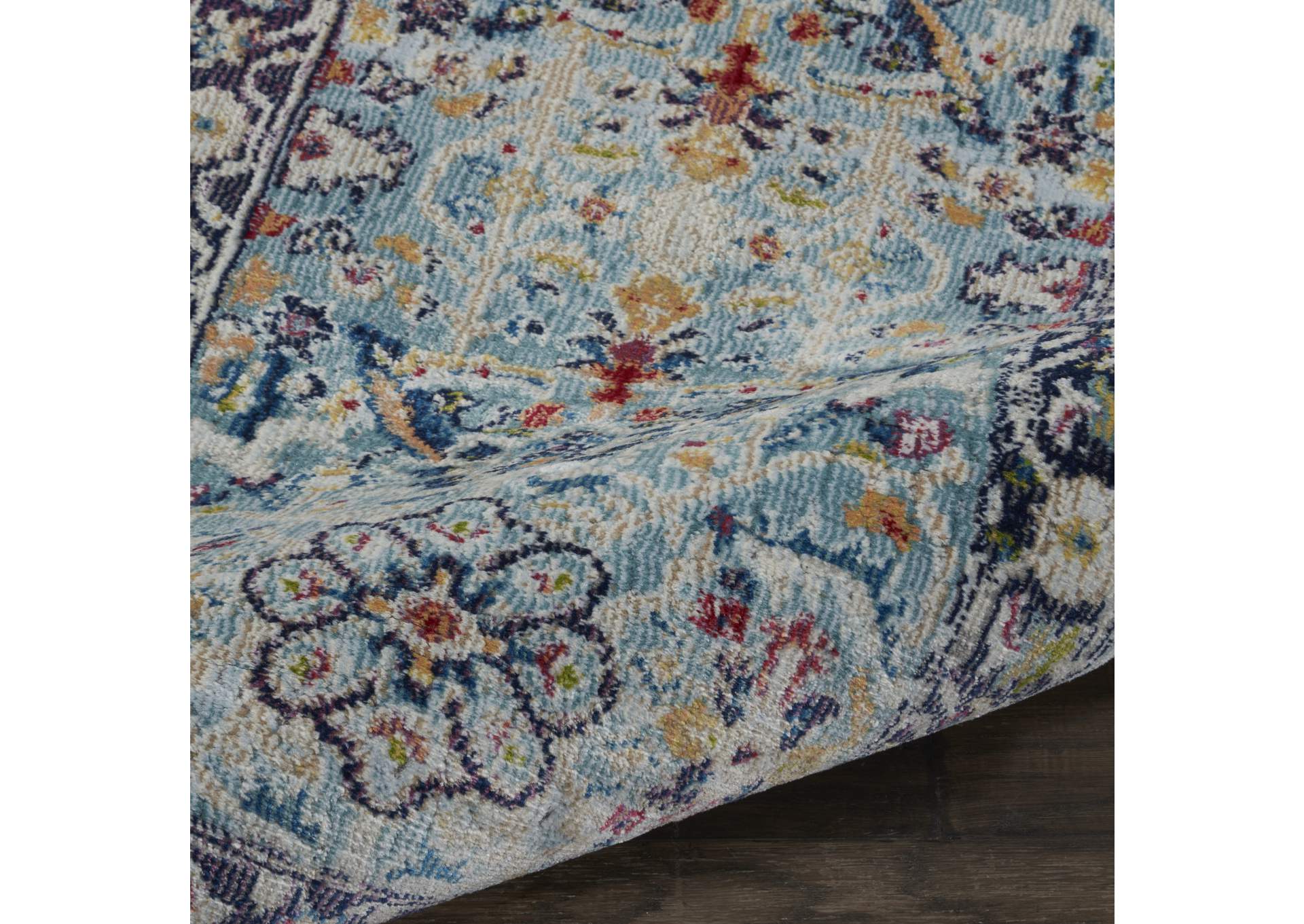 Nourison Ankara Global ANR14 Light Blue Multicolor Persian Area Rug,Nourison