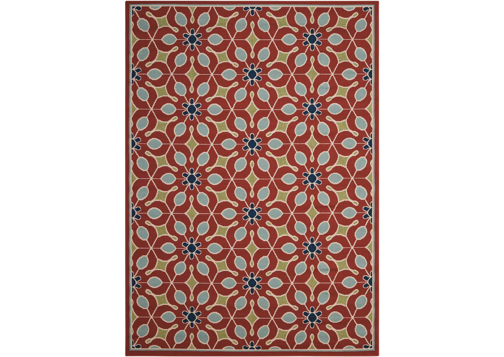 Nourison Caribbean CRB07 Rust Red 8'x11' Oversized Rug,Nourison