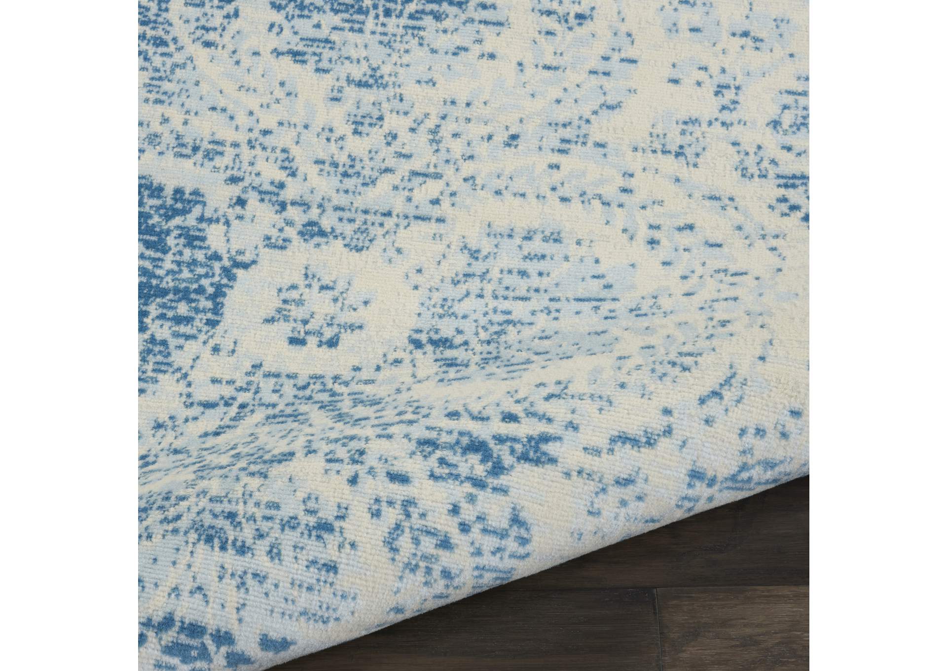 Nourison Jubilant JUB05 Teal Blue 8'x10' Large Low-pile Rug,Nourison