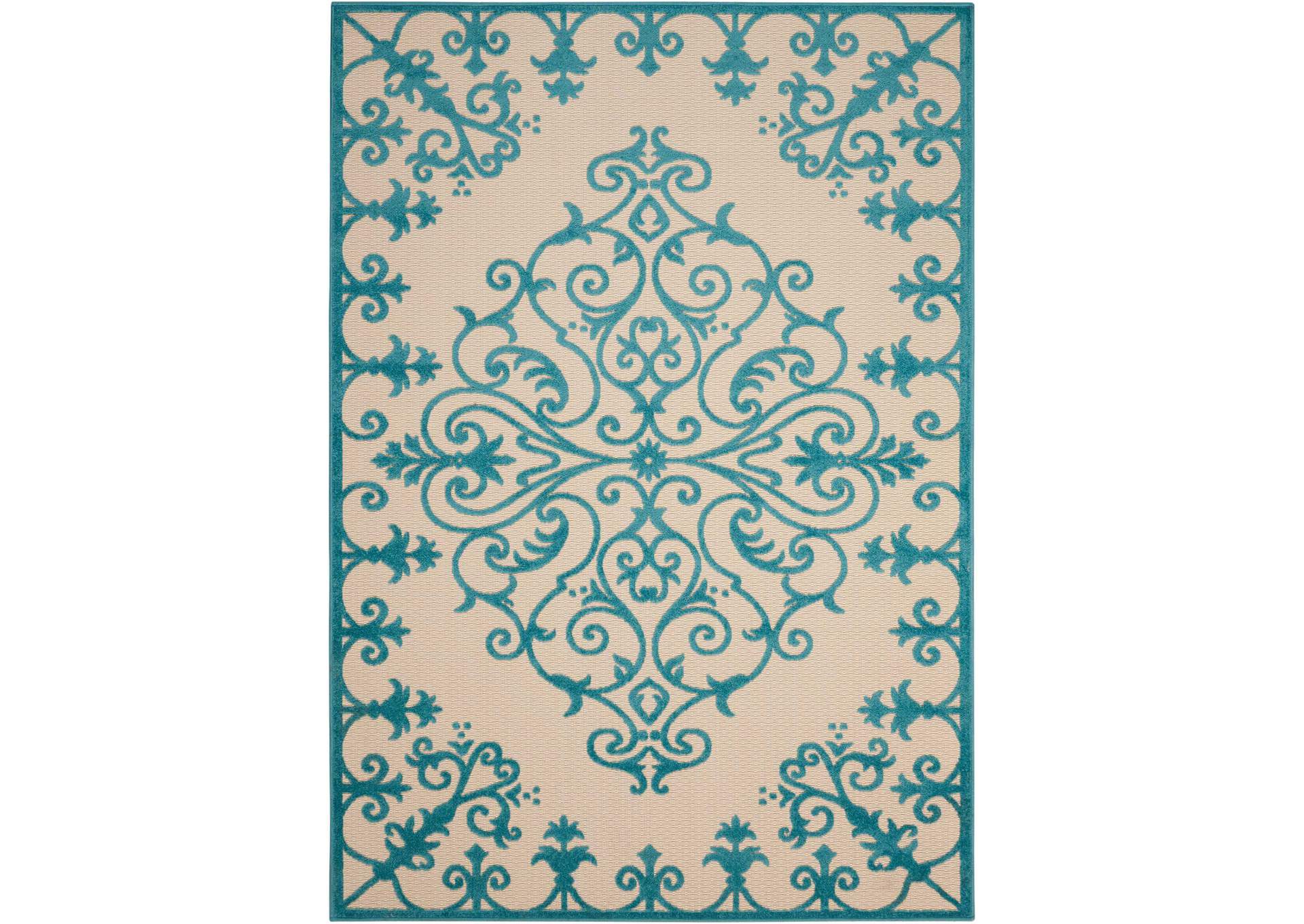 Nourison Aloha ALH12 Aqua 8'x11' Oversized Indoor-outdoor Rug,Nourison