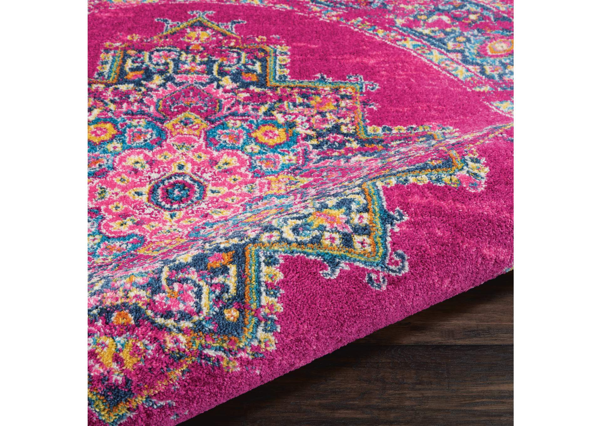 Nourison Passion PSN03 Pink 4' Round Boho Area Rug,Nourison