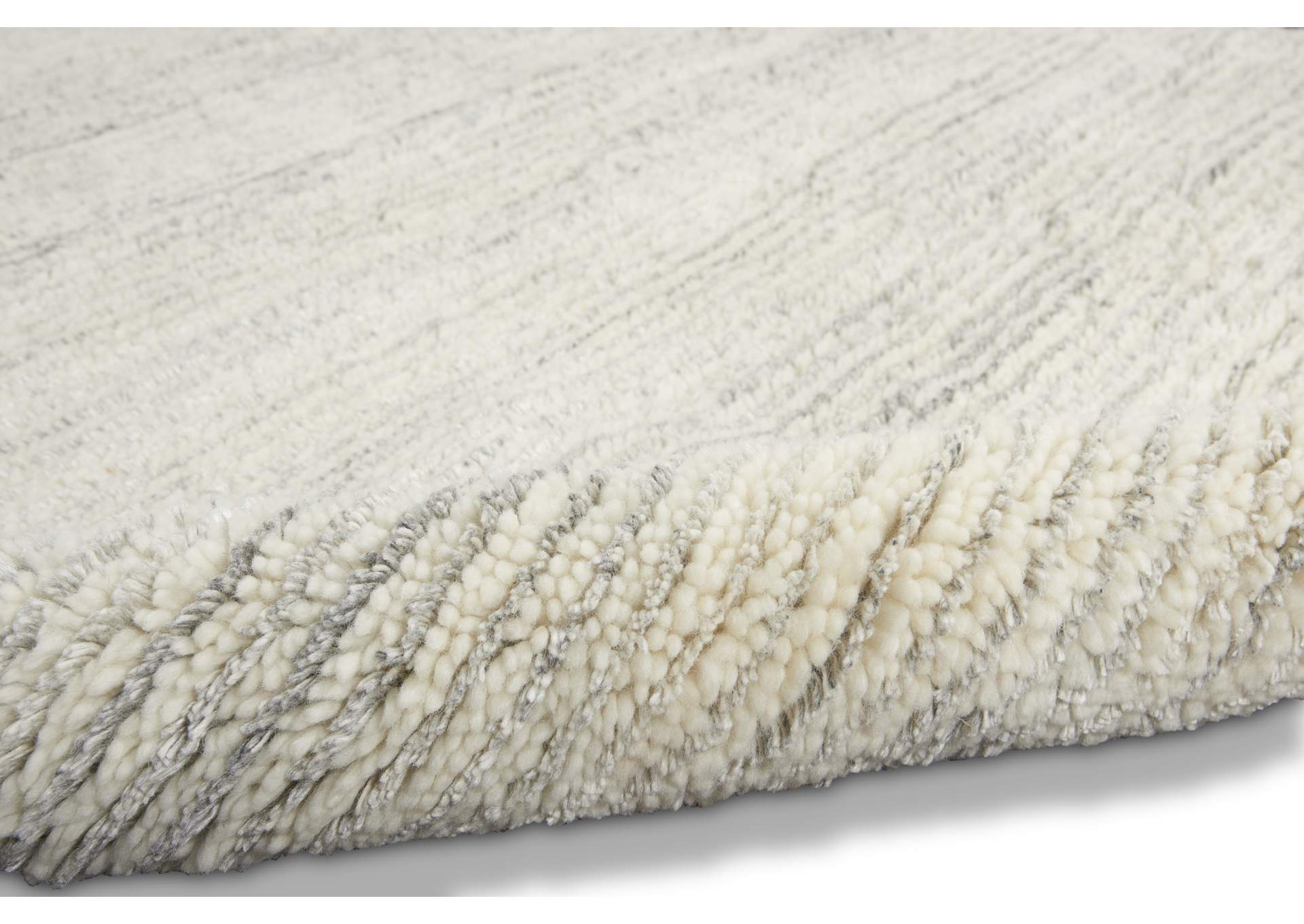 Calvin Klein Agadir 5' x 7' Grey Ribbed Shag Area Rug,Nourison