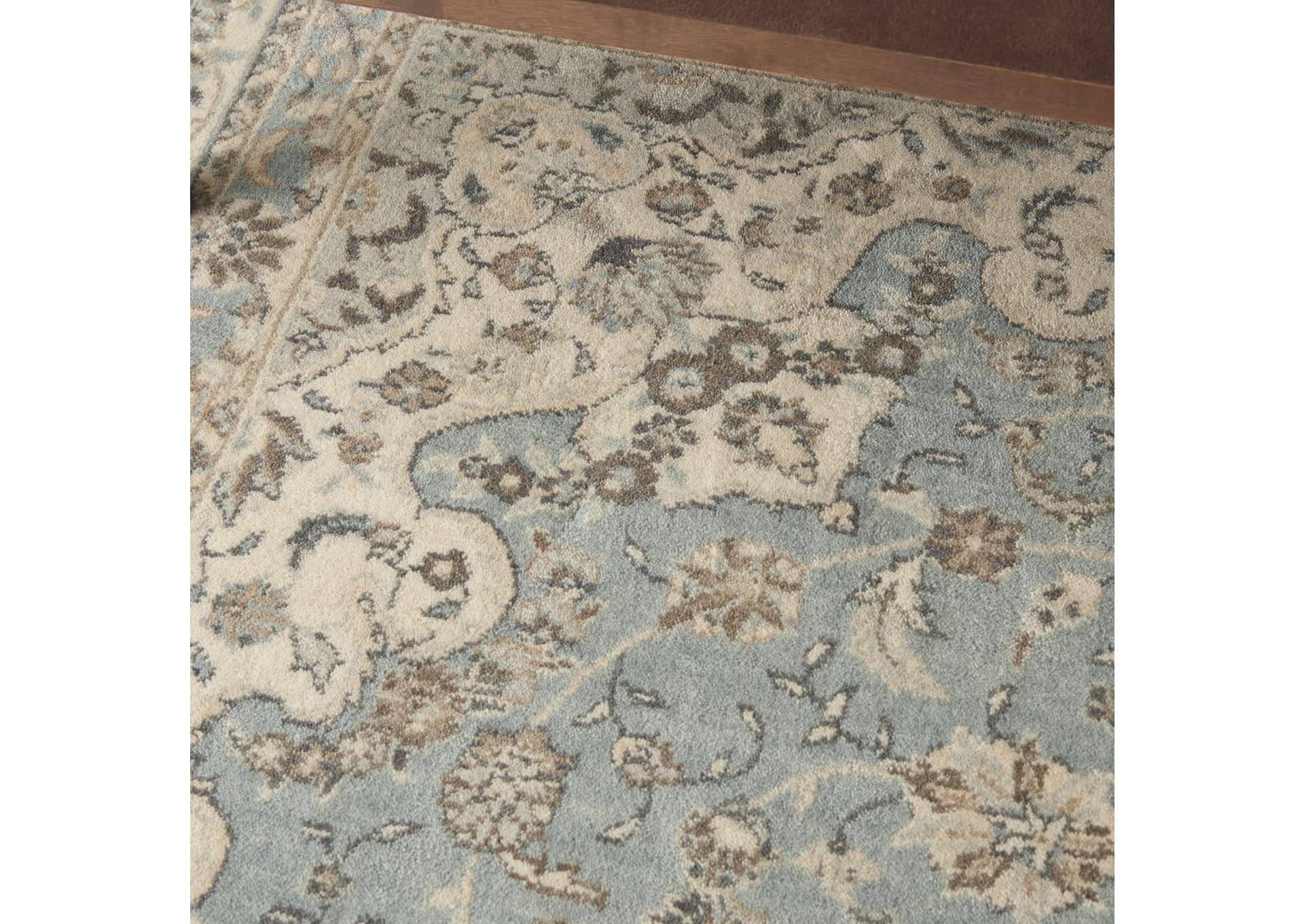 Nourison Living Treasures 8' x 10' Aqua and Ivory Area Rug,Nourison