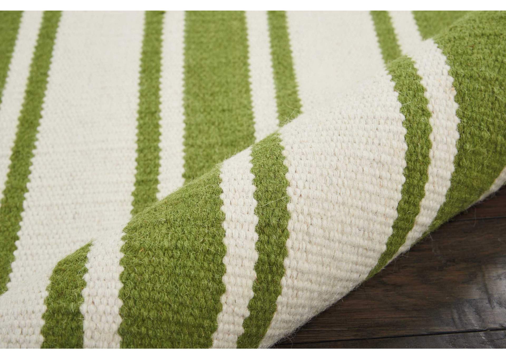 Nourison Rio Vista DST01 White and Green 8'x11' Oversized Flat Weave Rug,Nourison