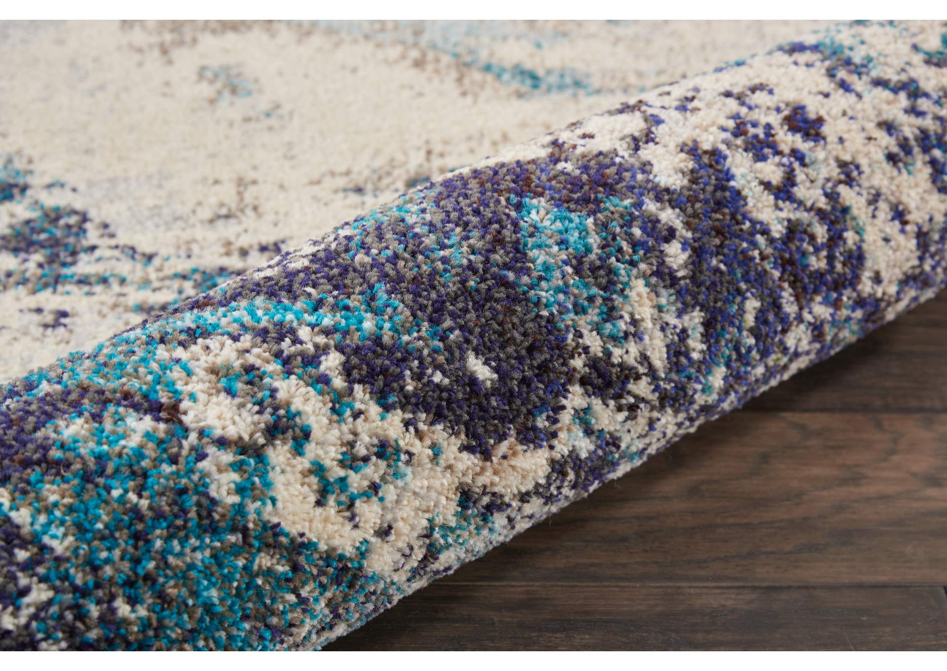 Nourison Celestial CES02 Blue and White 5'x7' Beach Area Rug,Nourison