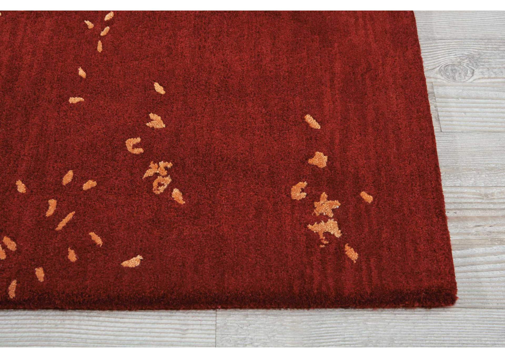 Nourison Opaline OPA08 Burnt Orange 8' Runner Hallway Rug,Nourison