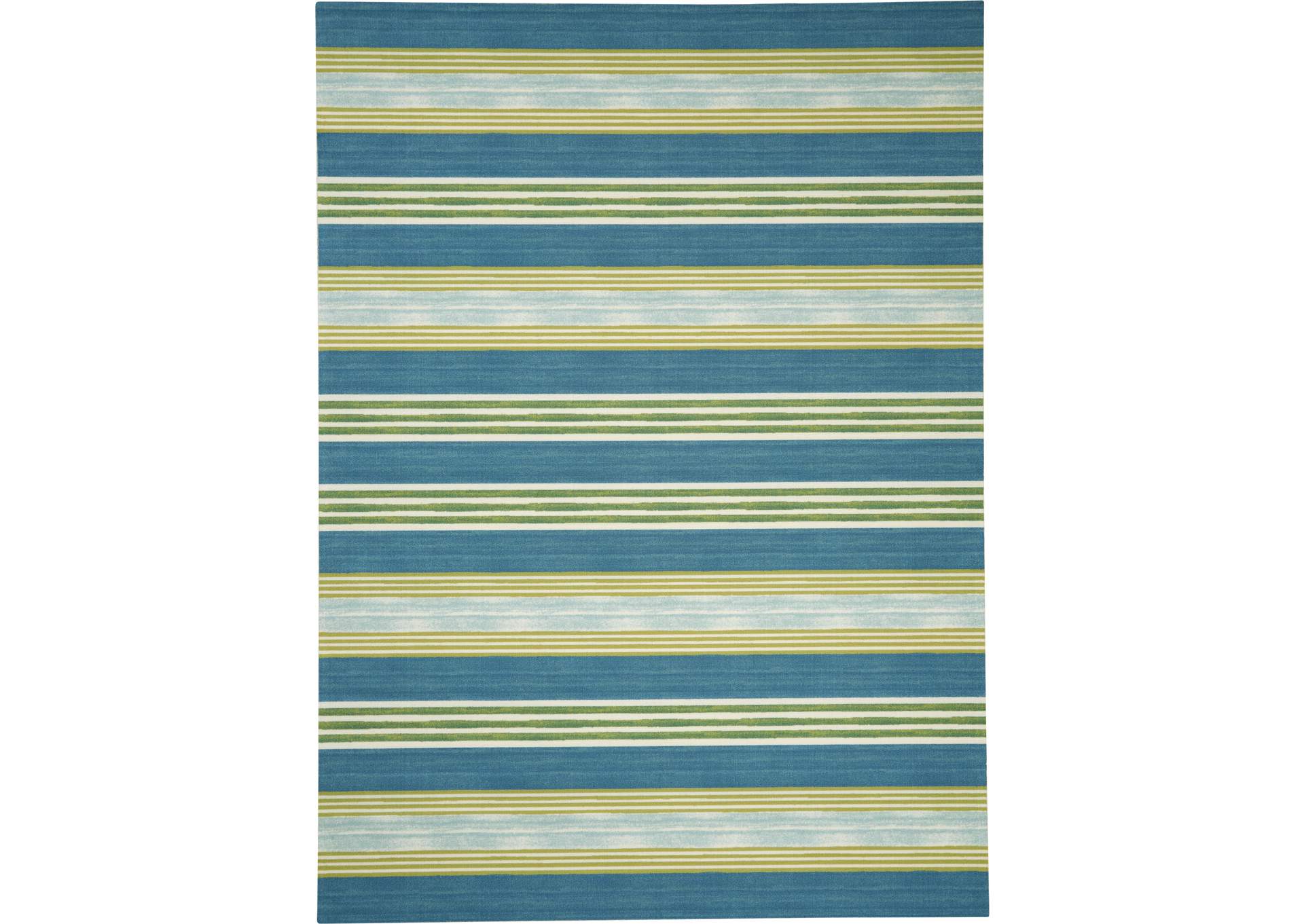 Waverly Sun N Shade SND71 Blue and Green 10'x13' Oversized Indoor-outdoor Rug,Nourison
