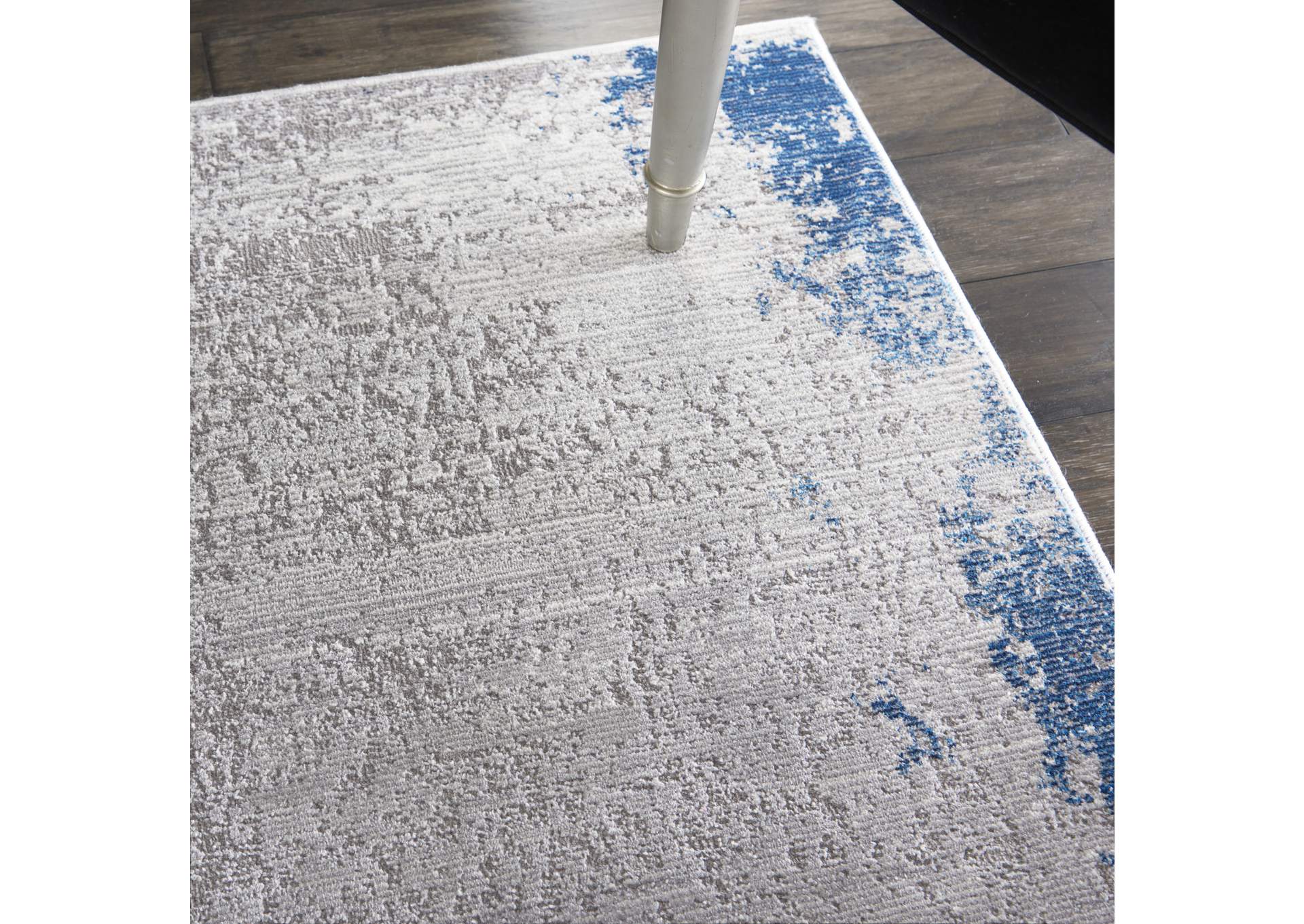 Nourison Etchings 5'3" x 7'3" Grey/Navy Artistic Area Rug,Nourison