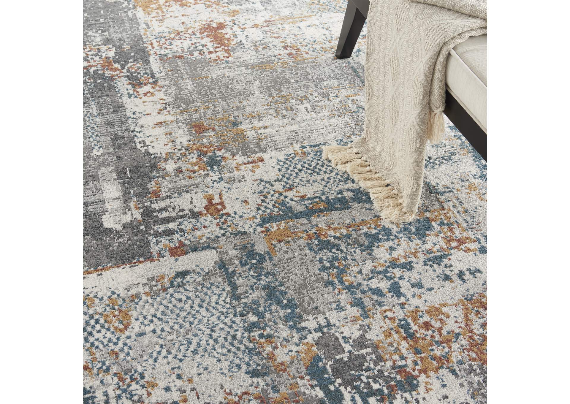 Nourison Tangra 8'x10' Grey Multi Area Rug,Nourison