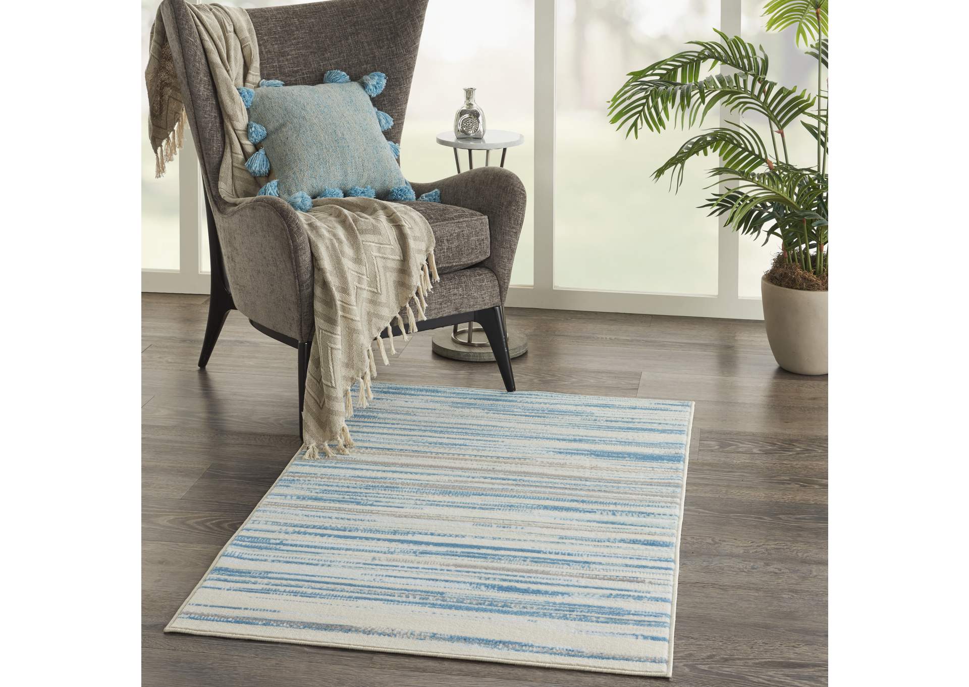 Nourison Jubilant 3'x5' Blue Area Rug,Nourison