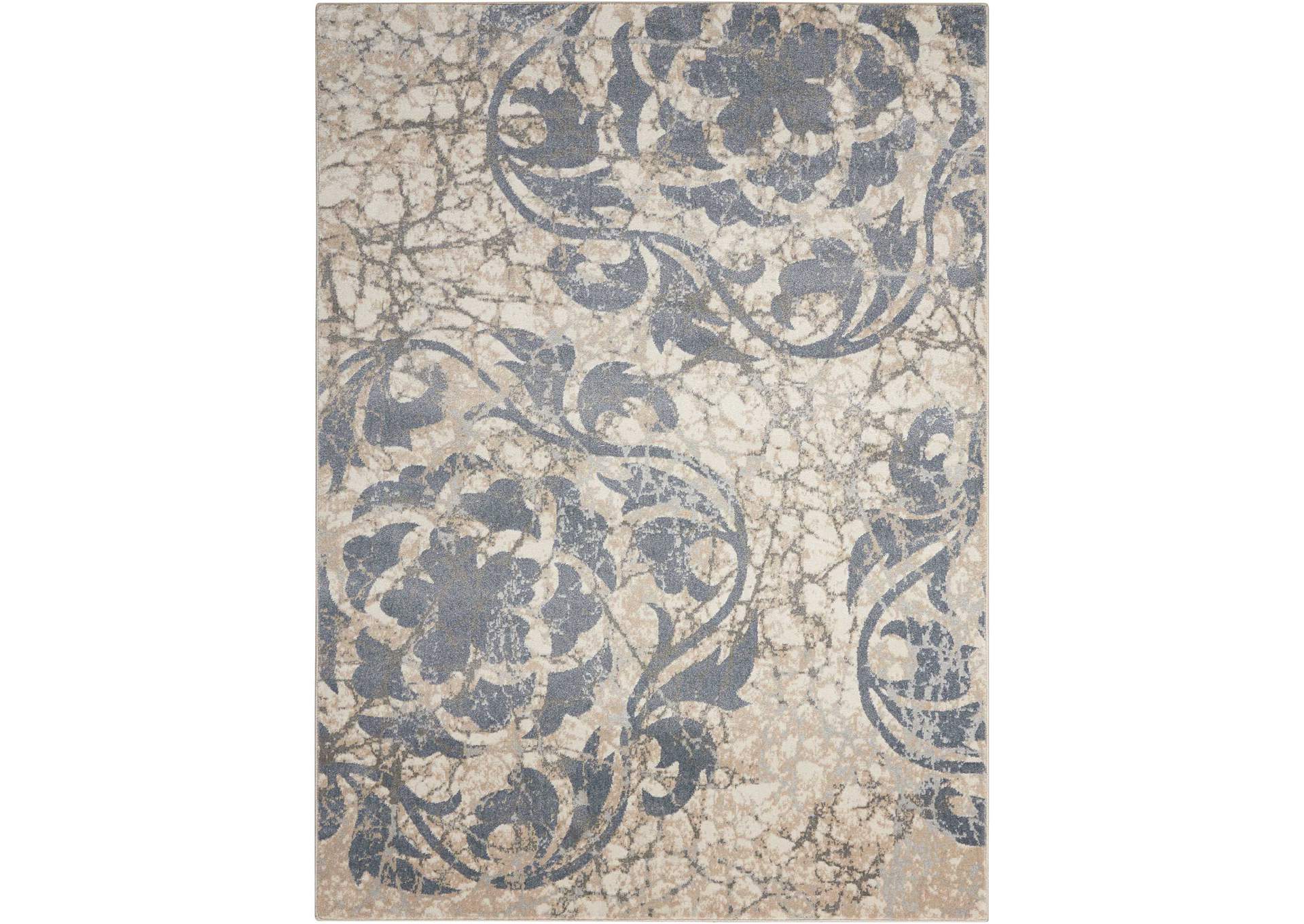 Nourison Maxell MAE10 Grey and Ivory 9'x13' Oversized Rug,Nourison