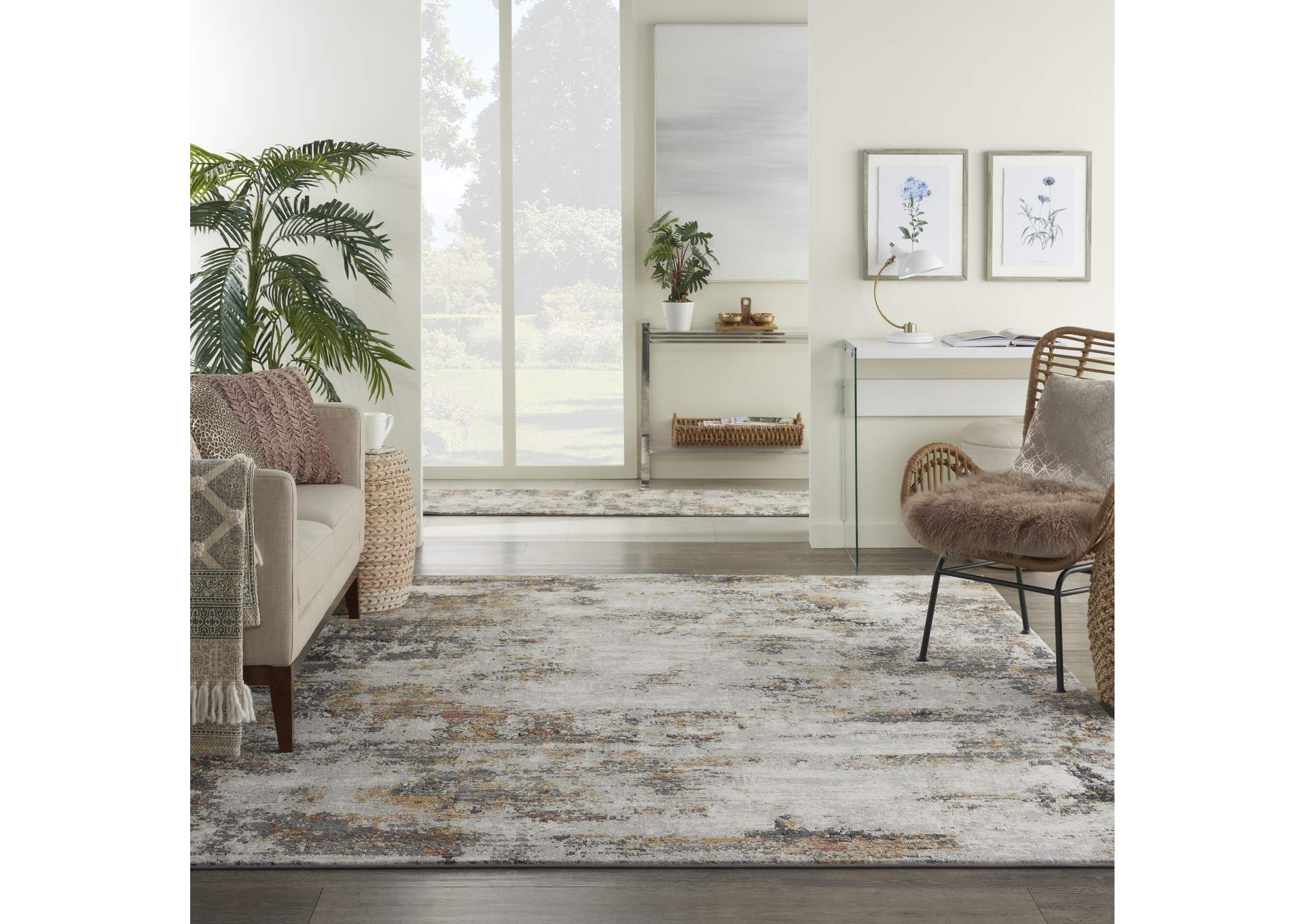 Nourison Tangra 9'x12' Grey Multi Area Rug,Nourison
