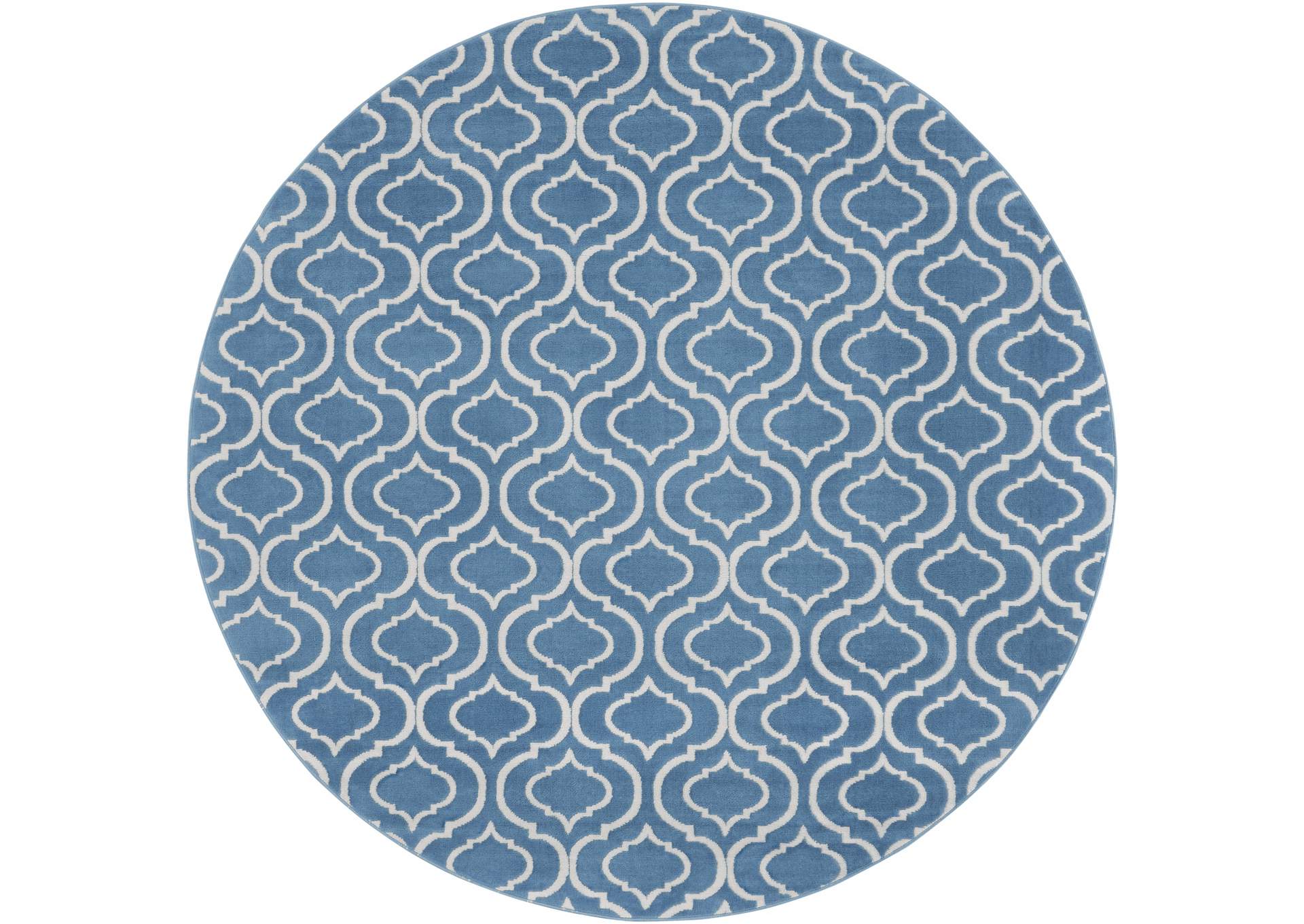 Nourison Jubilant JUB19 Blue 5' Round Moroccan Area Rug,Nourison