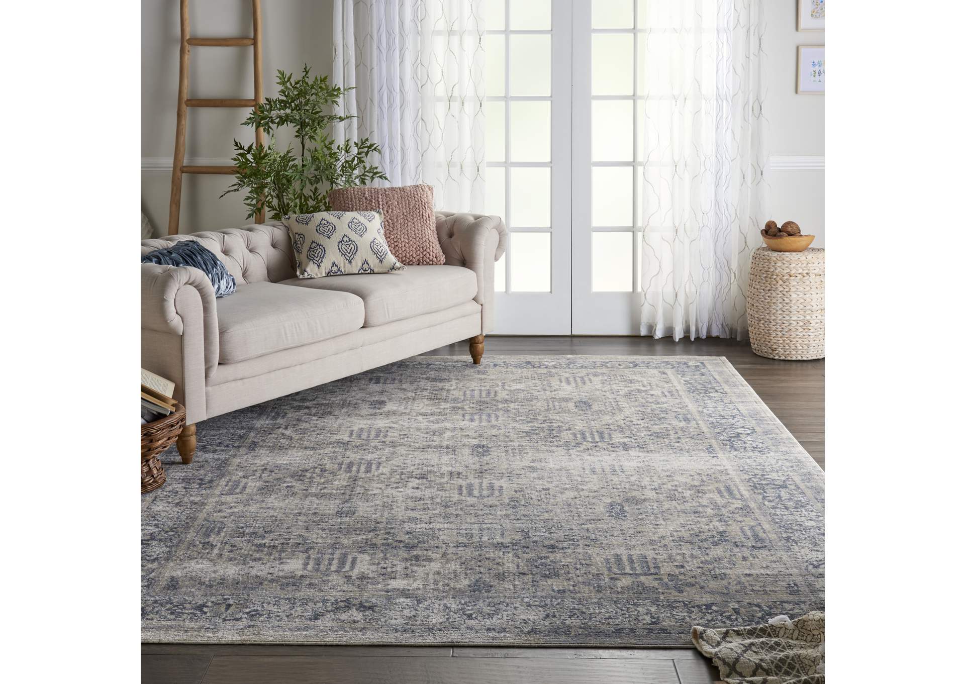 Malta by kathy ireland Home MAI12 Ivory/Blue 8'x11' Area Rug,Nourison