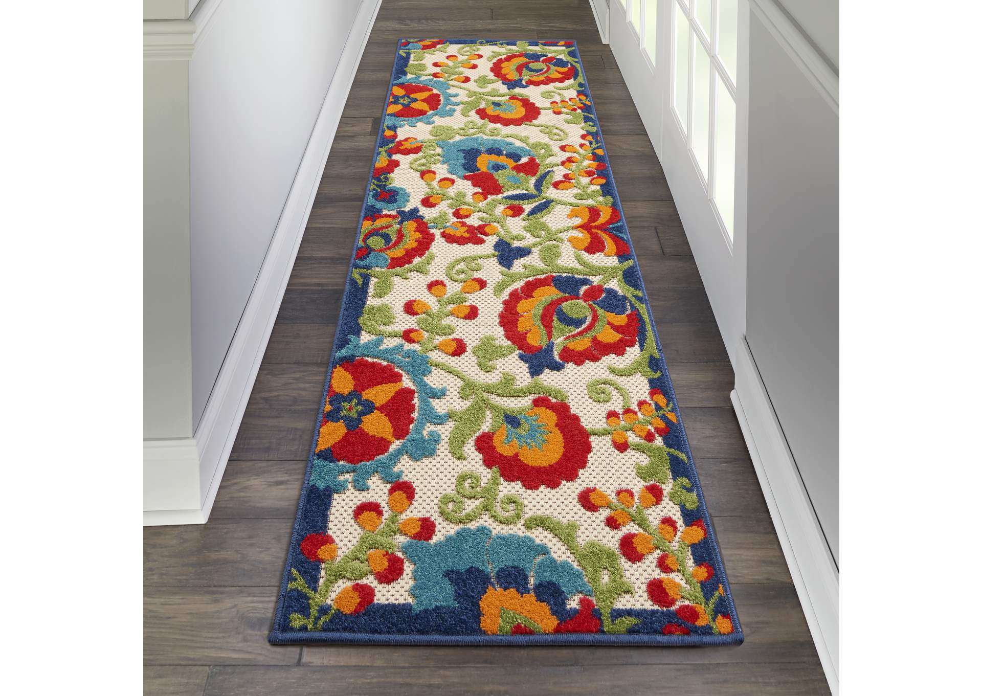 Nourison Aloha 6' Runner Multicolor Hallway Area Rug,Nourison