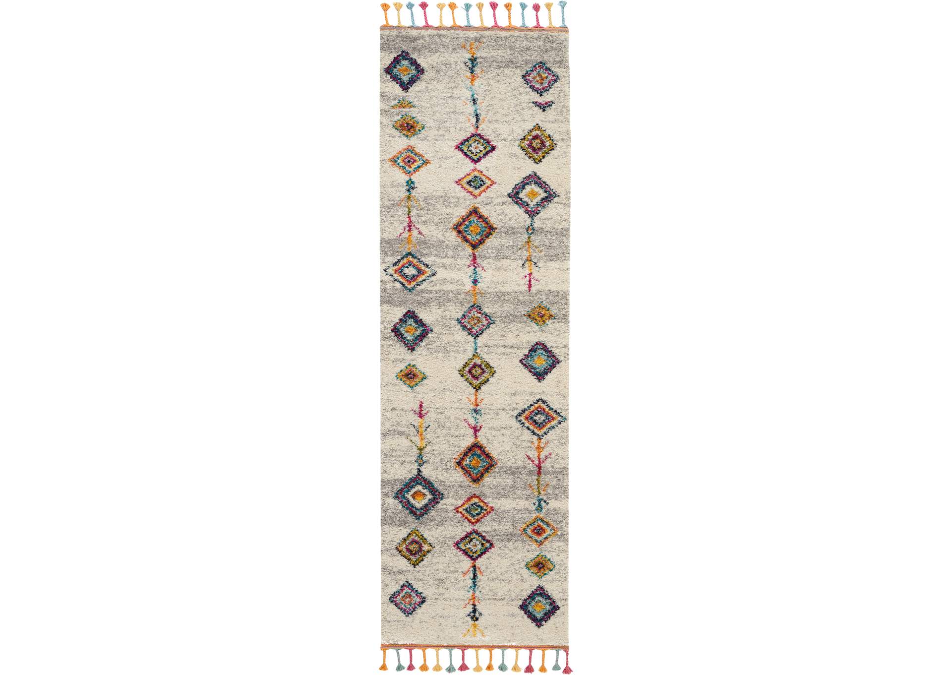Nourison Nomad NMD04 Grey Multicolor 8' Runner Hallway Rug,Nourison