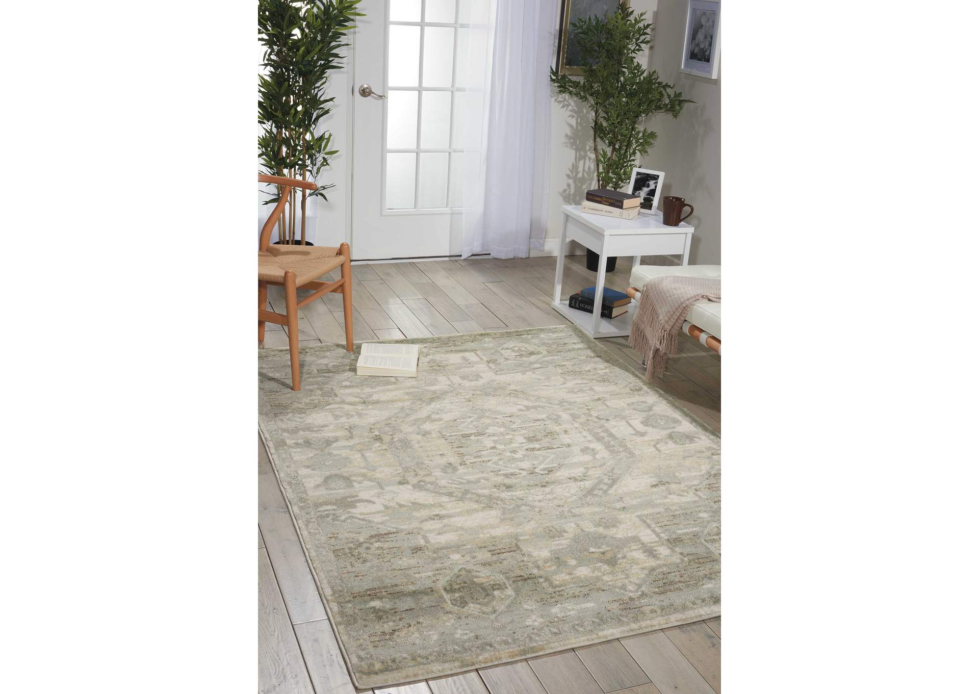 Nourison Euphoria EUP02 White and Beige 5'x7' Area Rug,Nourison