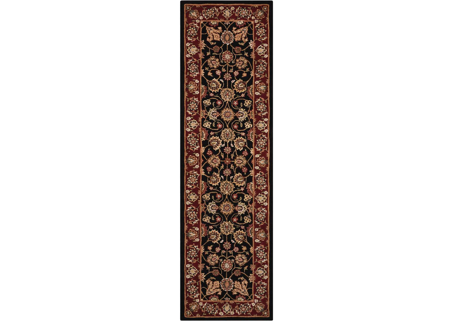 Nourison 2000 2017 Black 12' Runner Area Rug,Nourison