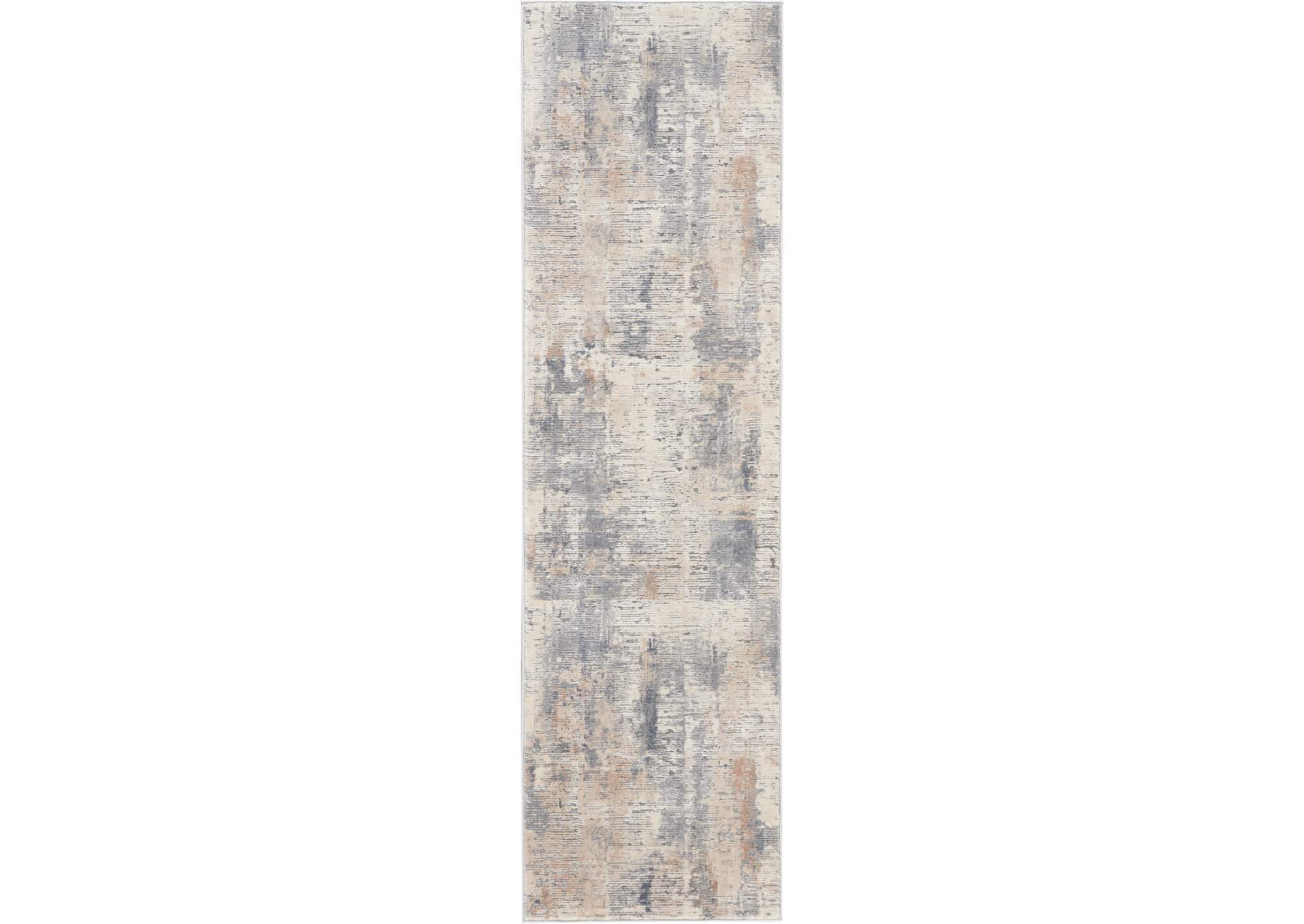Nourison Rustic Textures RUS05 Beige and Grey 8' Runner Hallway Rug,Nourison