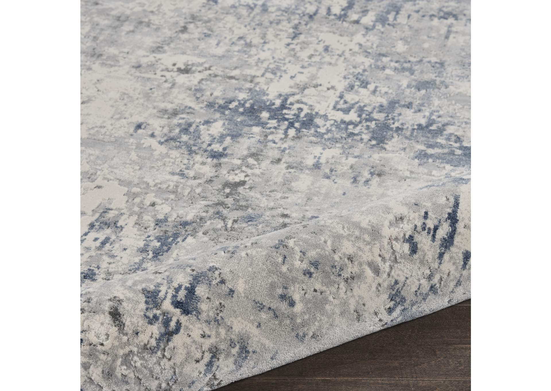 Nourison Rustic Textures RUS07 Slate Blue and Ivory 9'x13' Oversized Rug,Nourison
