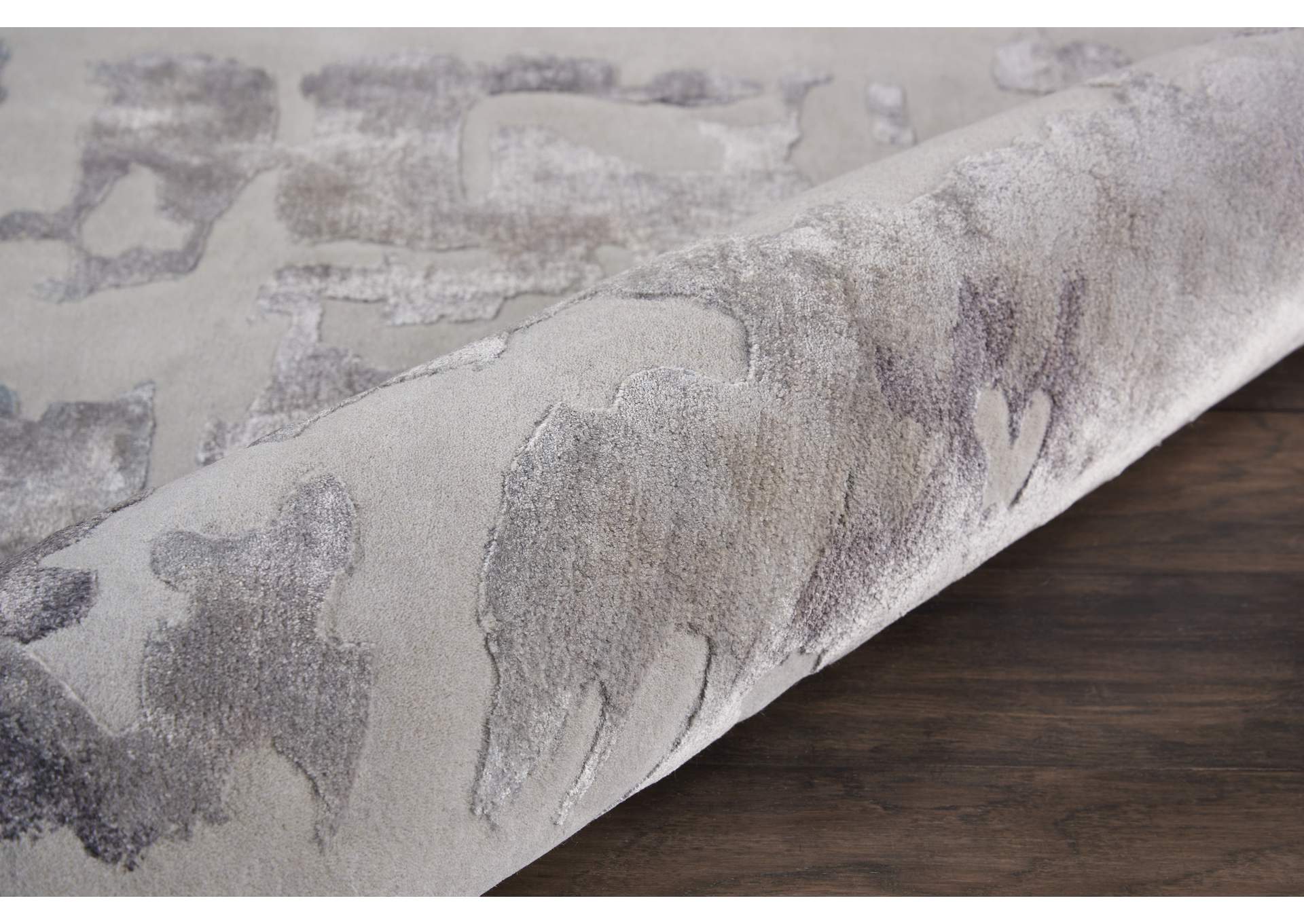 Nourison Prismatic 9'x12' Silver Grey Abstract Area Rug,Nourison