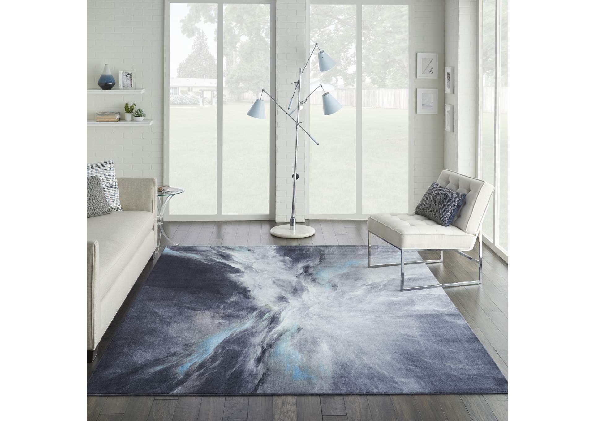 Nourison Le Reve LER06 Charcoal Grey 8'x10' Large Rug,Nourison
