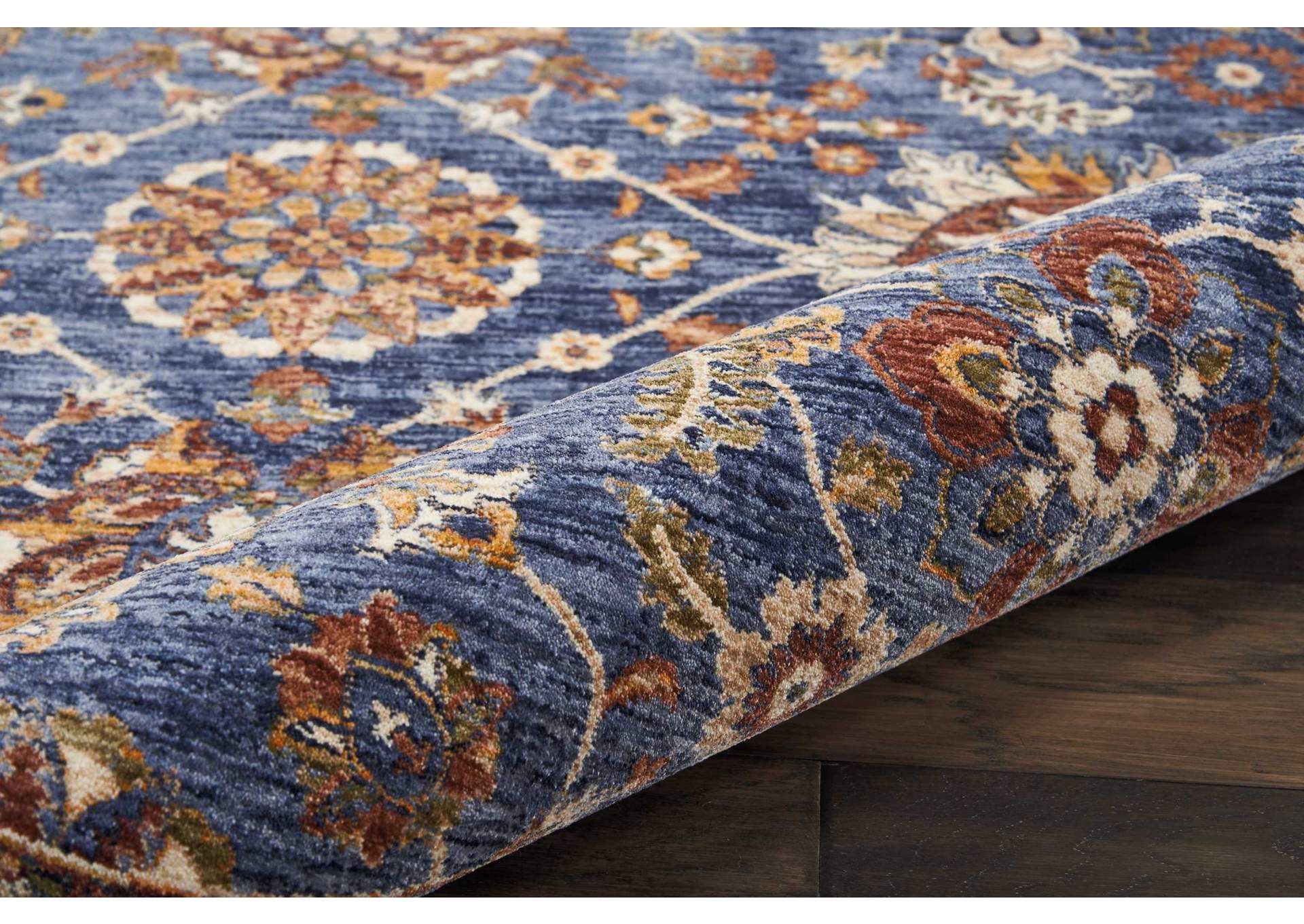 Nourison Lagos LAG04 Blue Multicolor 5' Round Area Rug,Nourison